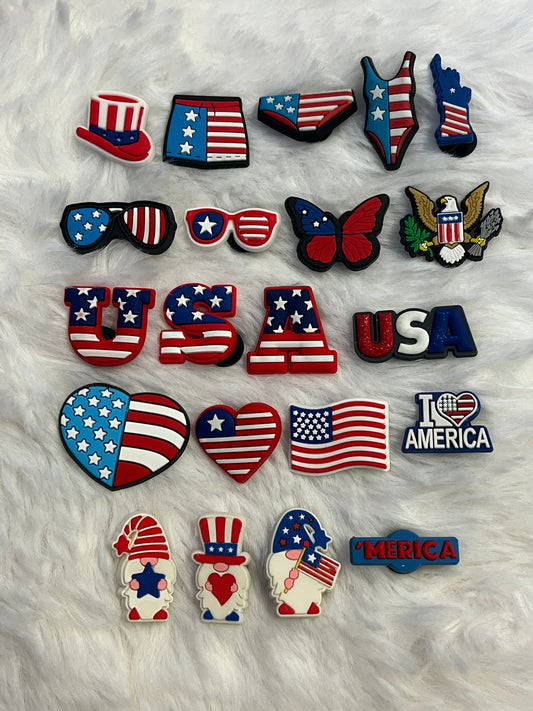 4th of July Shoe Charms