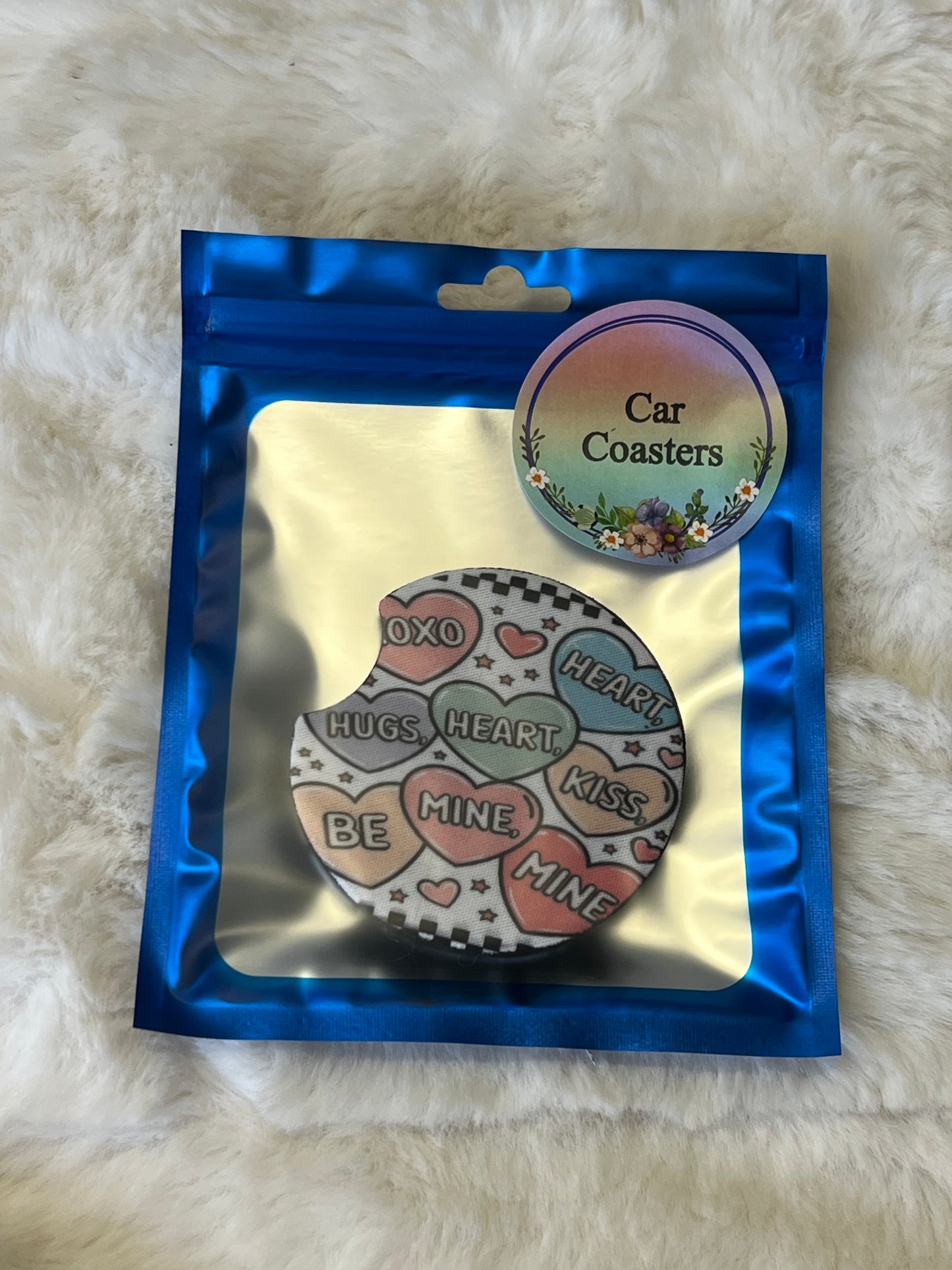 Conversation Heart Vehicle Coaster Set