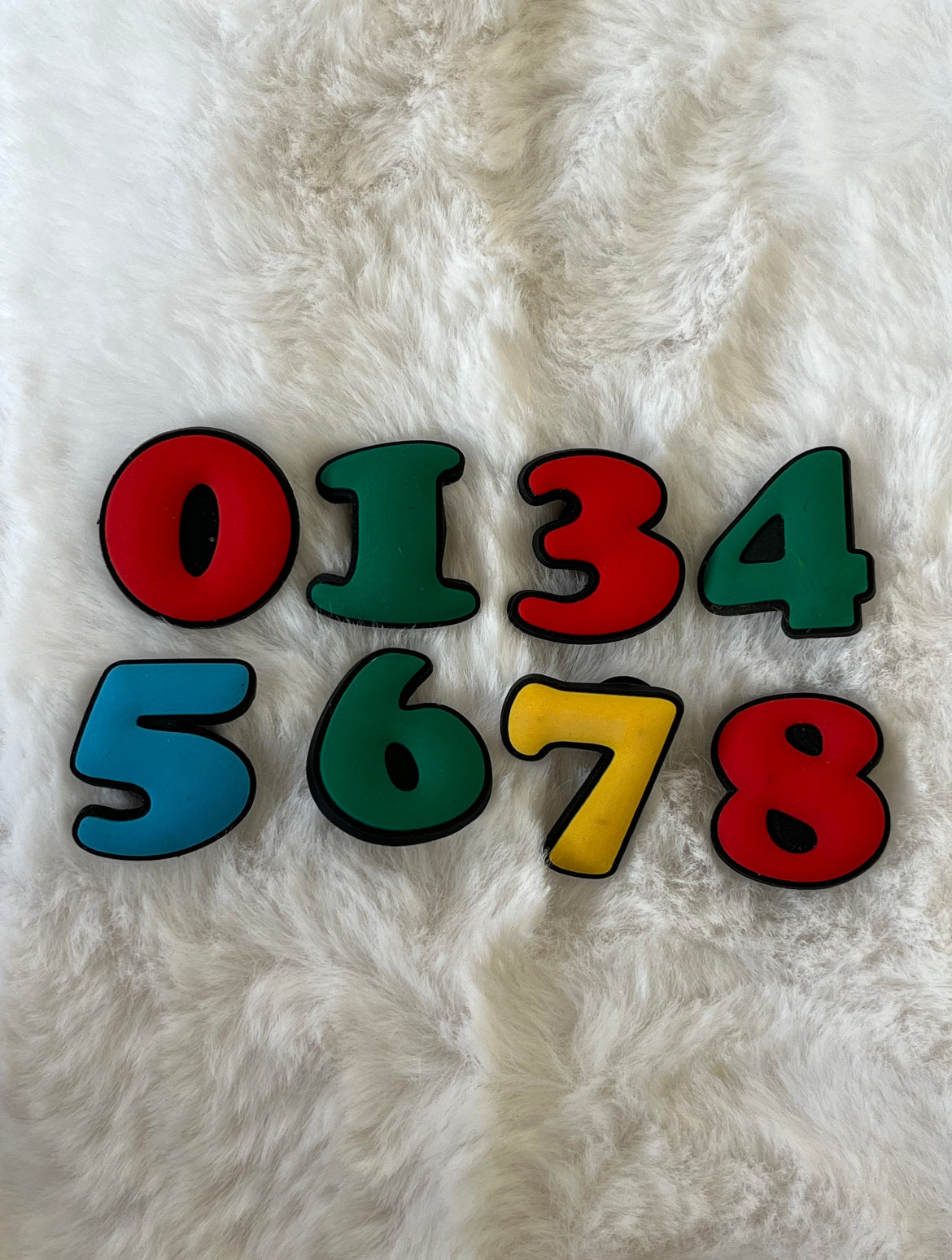 Big Colored Numbers Shoe Charms