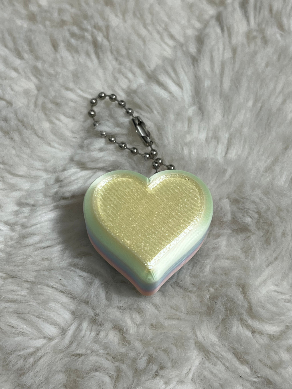 Blue Conversation Heart Clickable Keychain