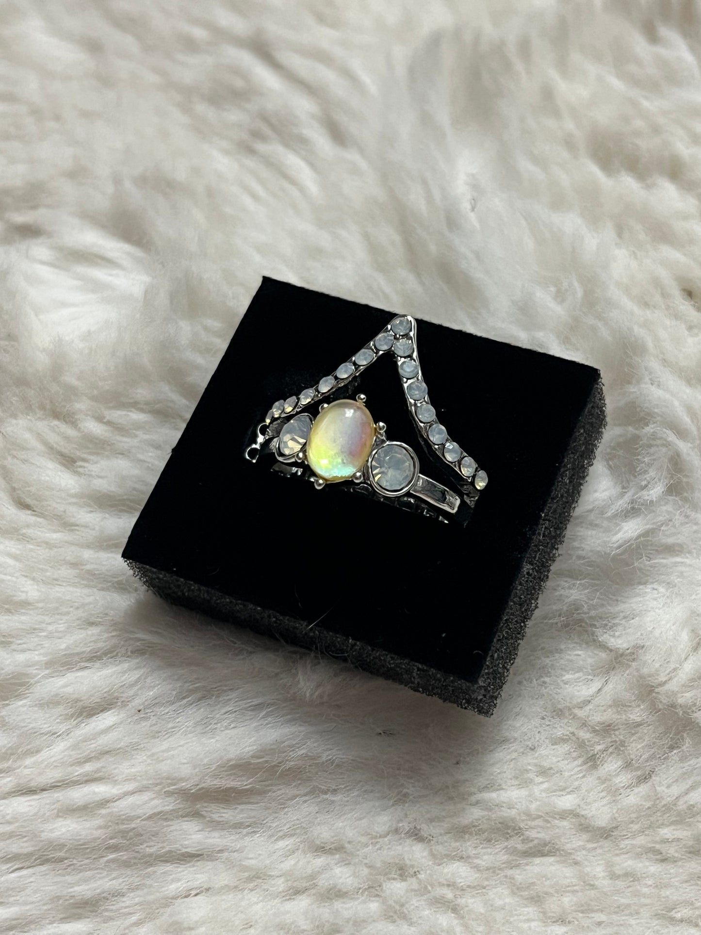 Moonlit Halo Ring