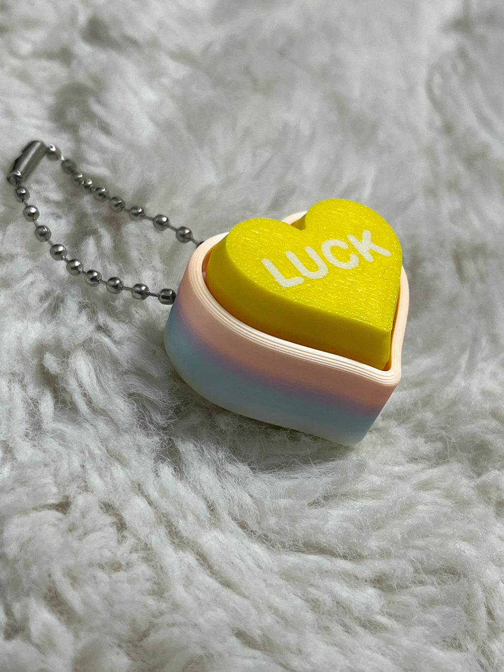 Yellow Conversation Heart Clickable Keychain