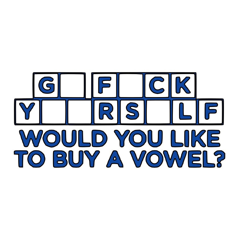 Buy a Vowel Car Decal