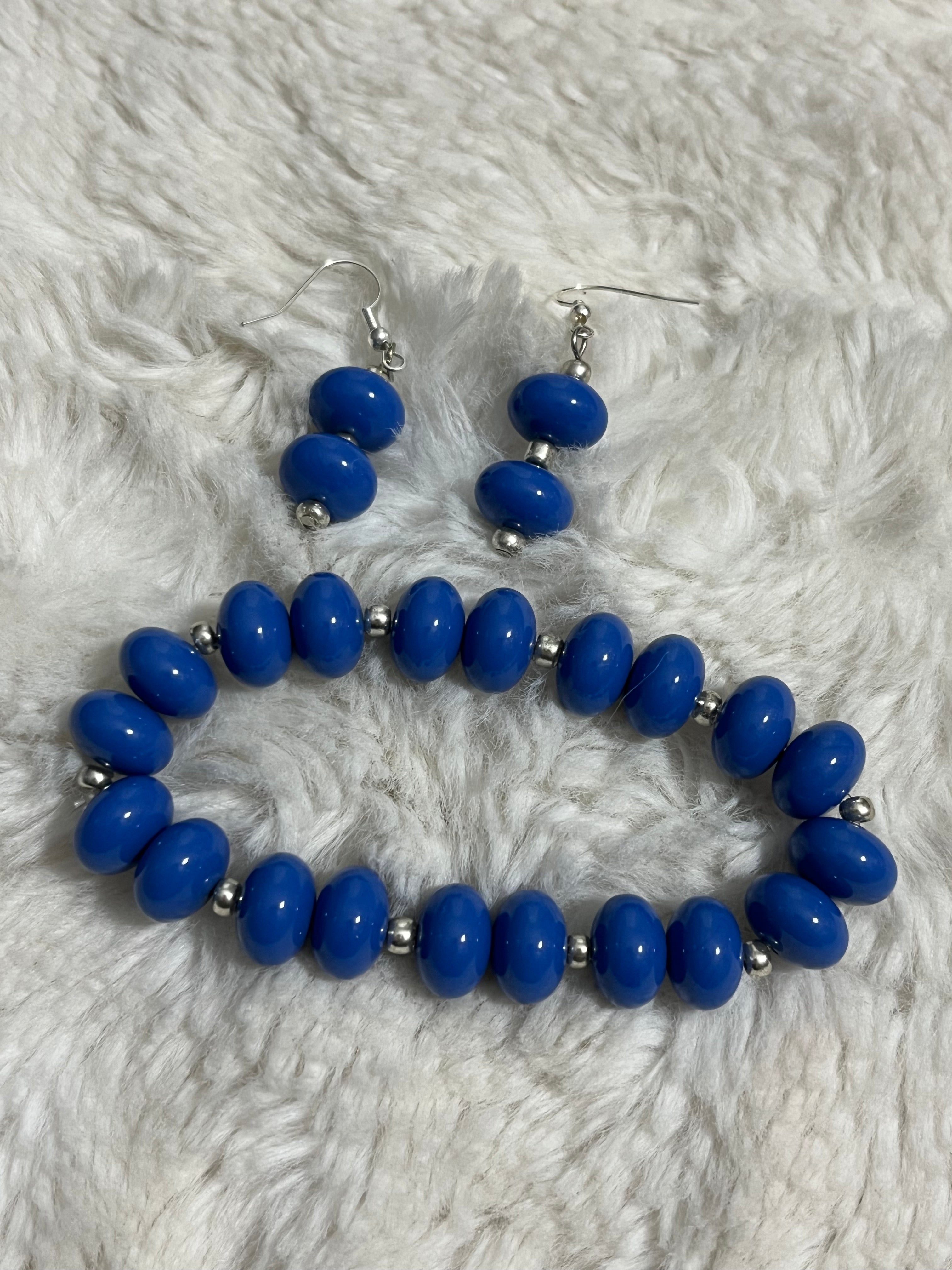 Electric Azure Orbit Bracelet Set