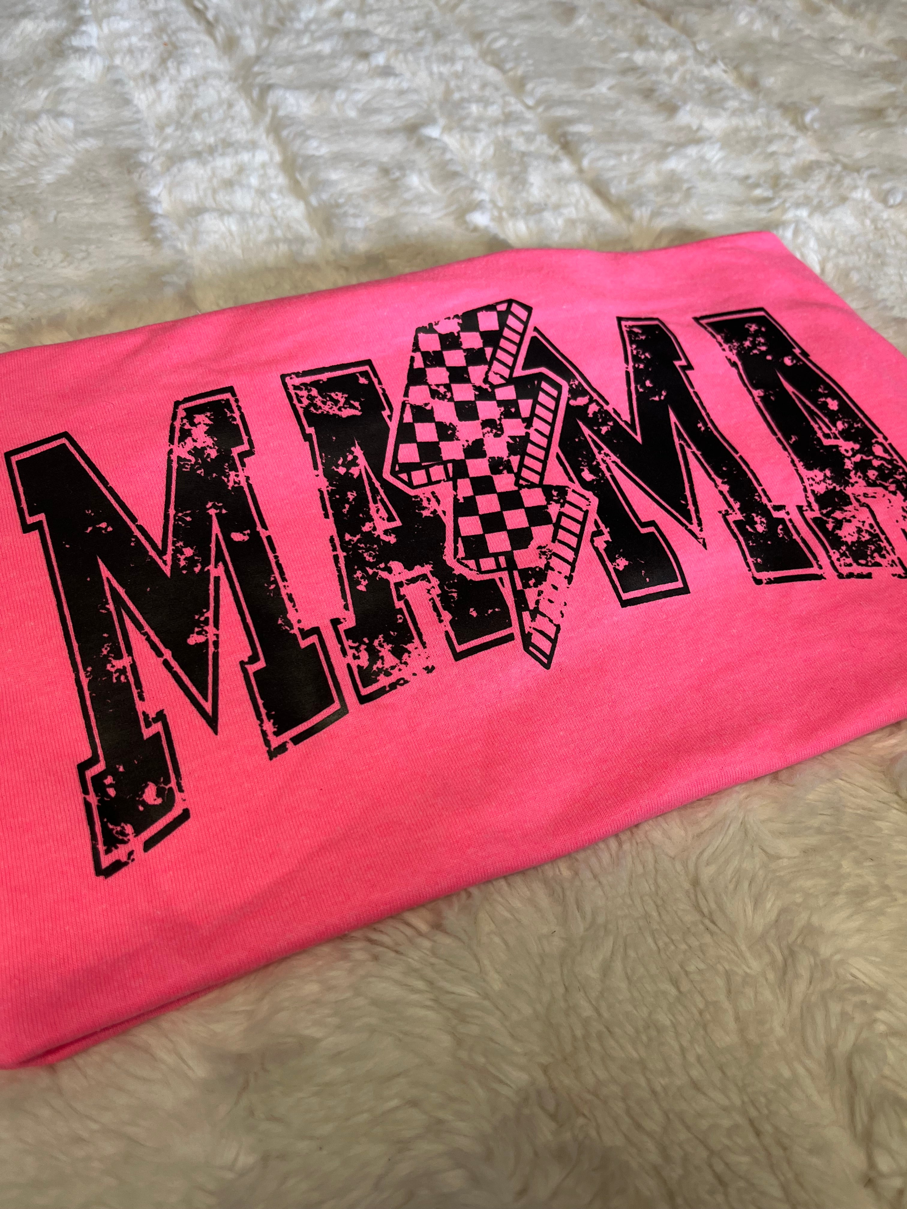 Checkered Lightning Mama T-Shirt