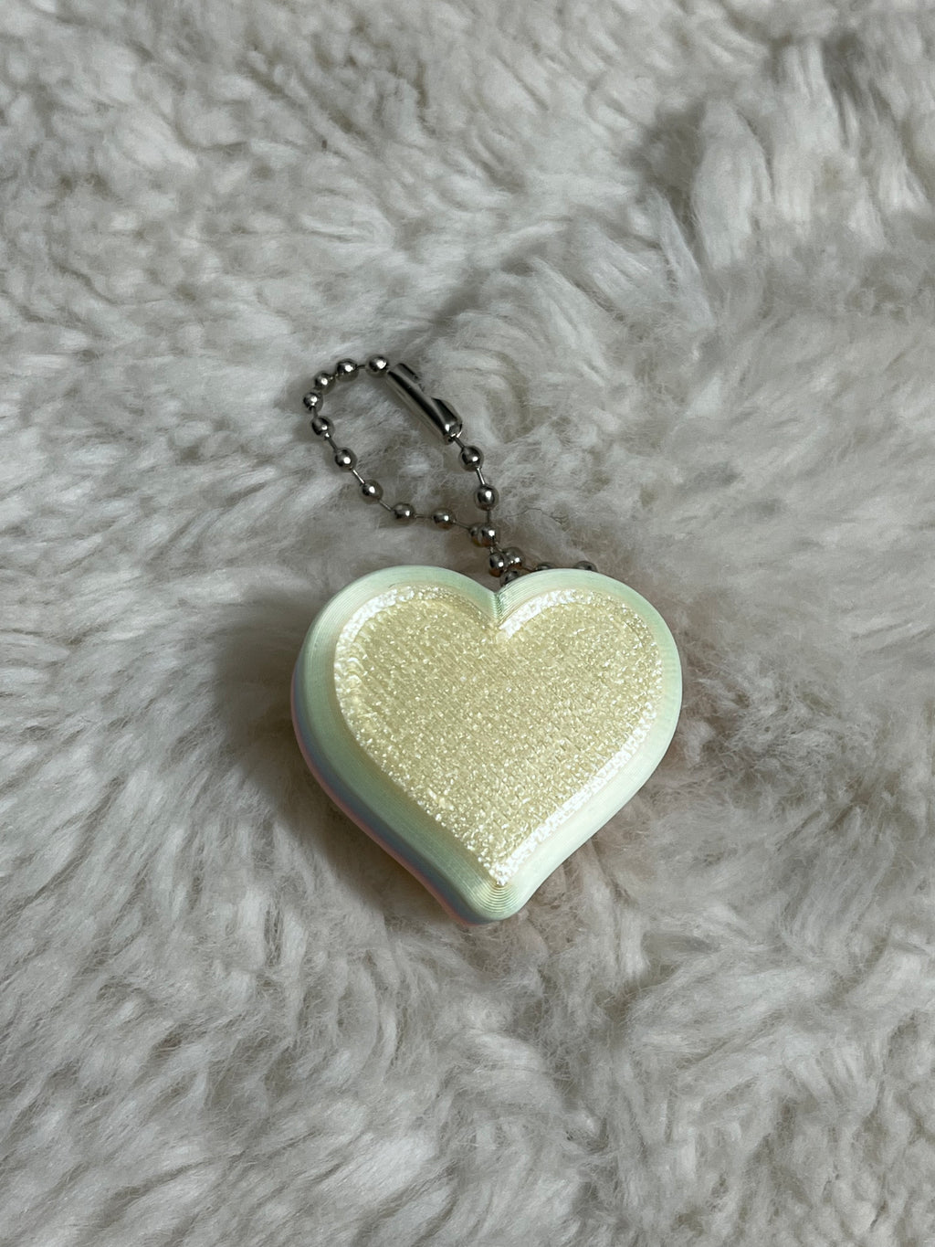 Yellow Conversation Heart Clickable Keychain
