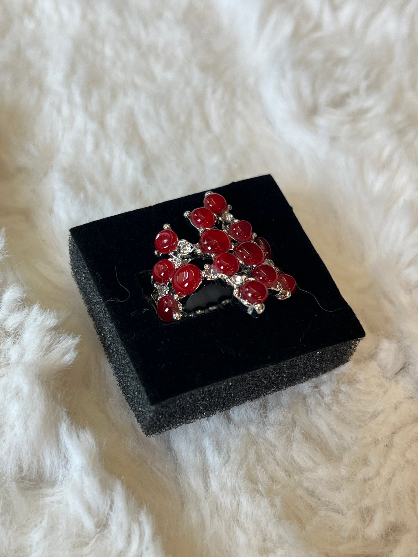 Crimson Cluster Ring