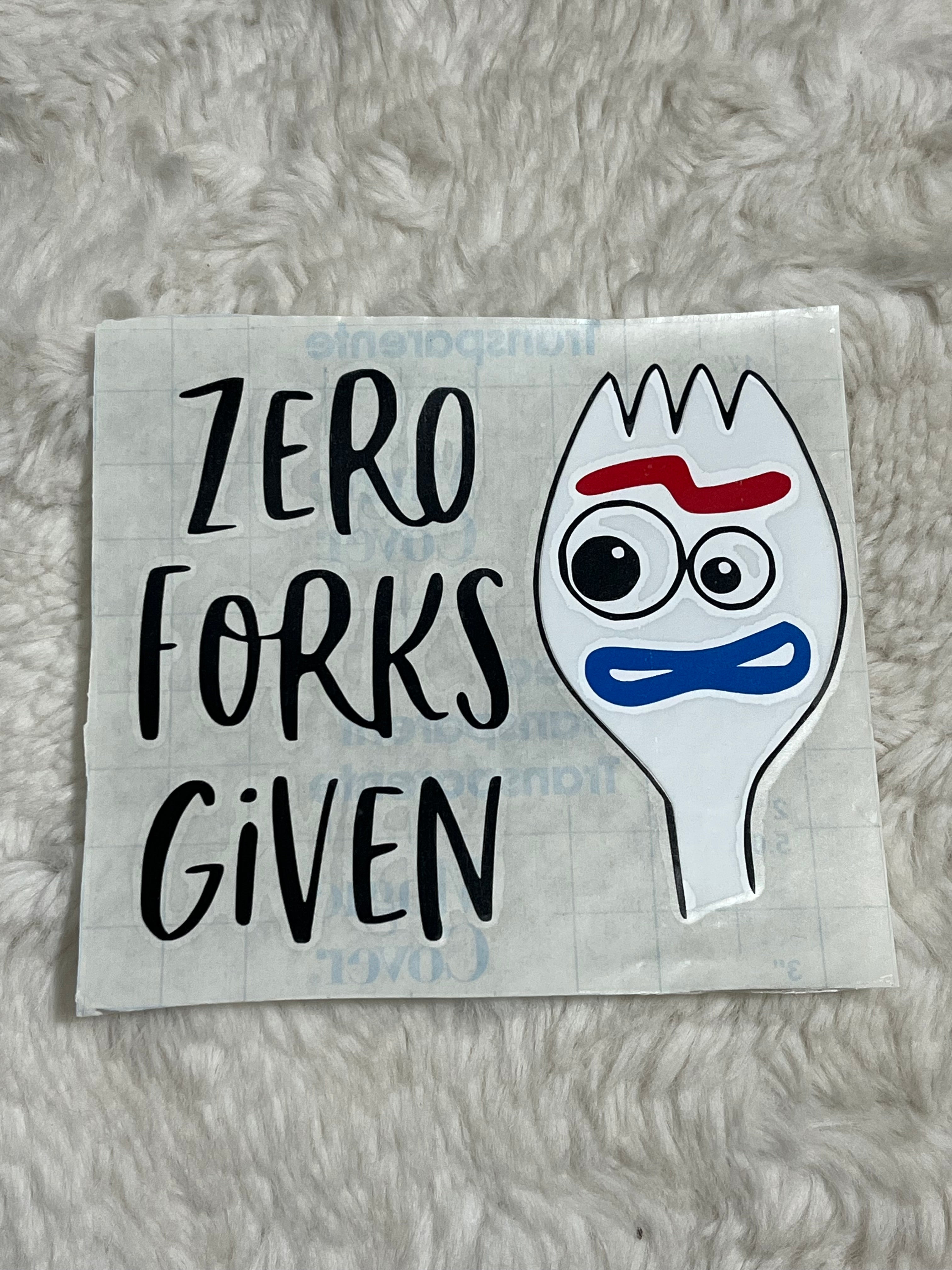 Zero Forks Given Car Decal