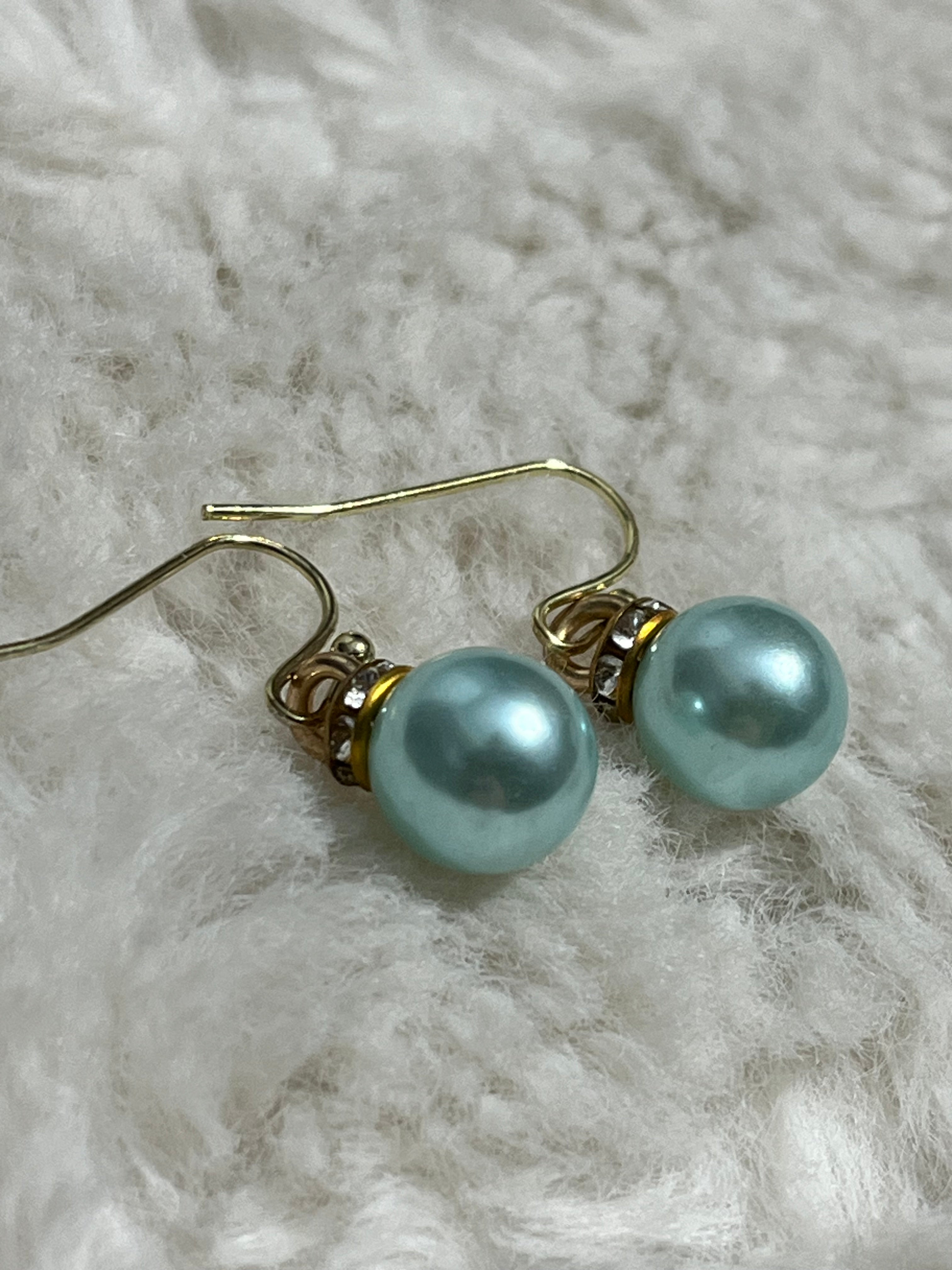 Aqua Pearl Earrings