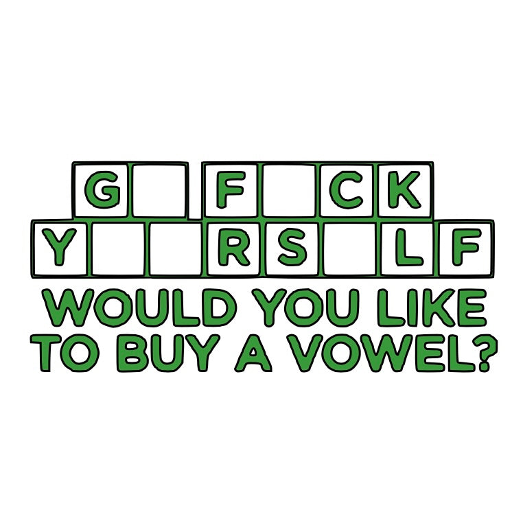 Buy a Vowel Car Decal