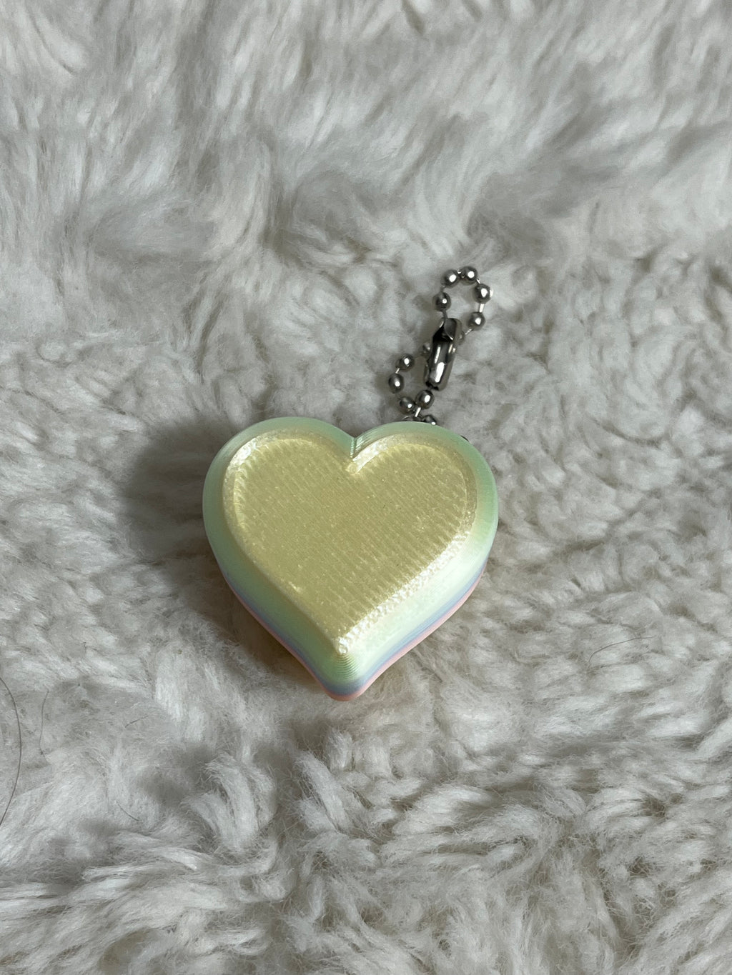 Yellow Conversation Heart Clickable Keychain
