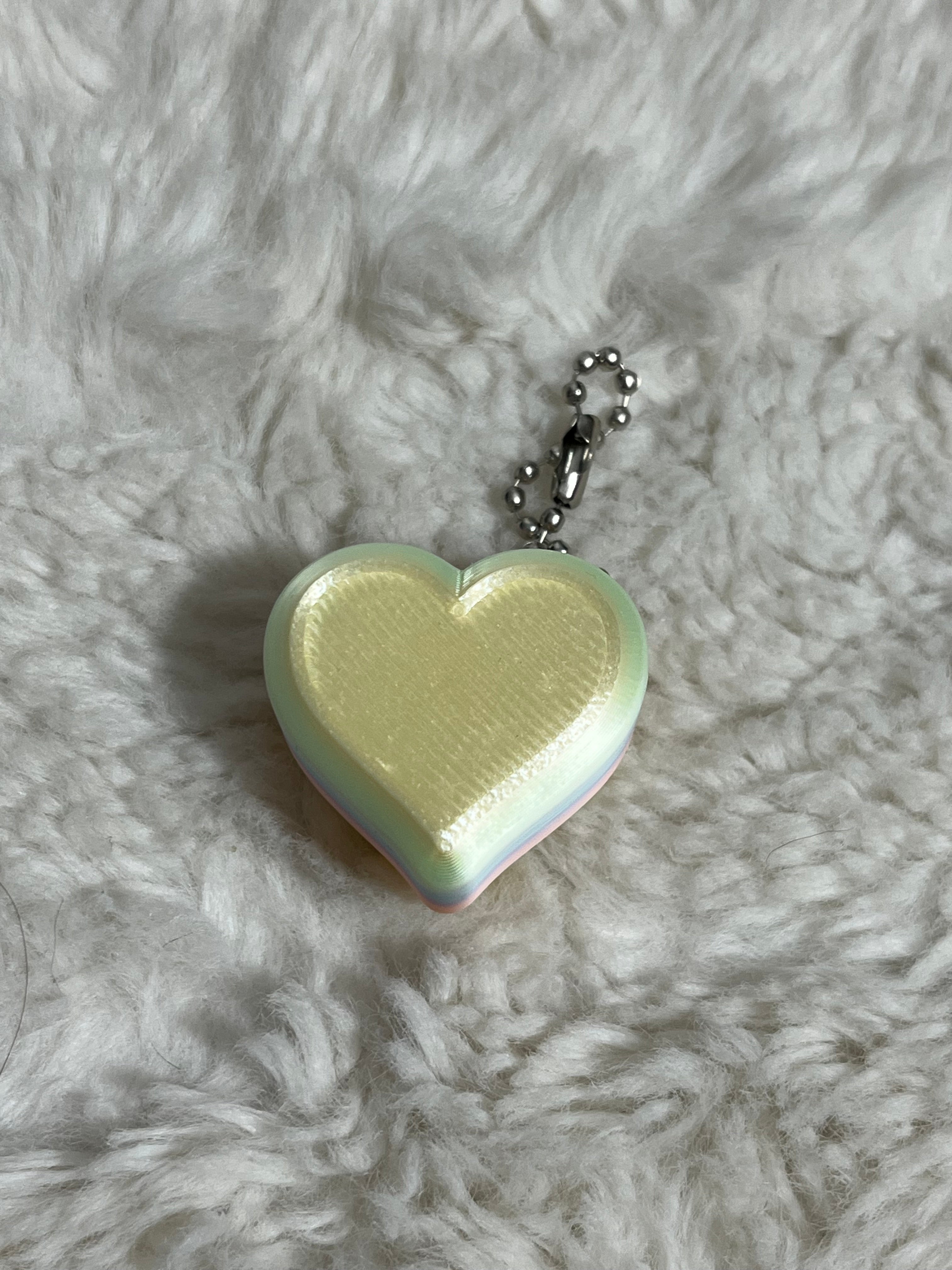 Yellow Conversation Heart Clickable Keychain