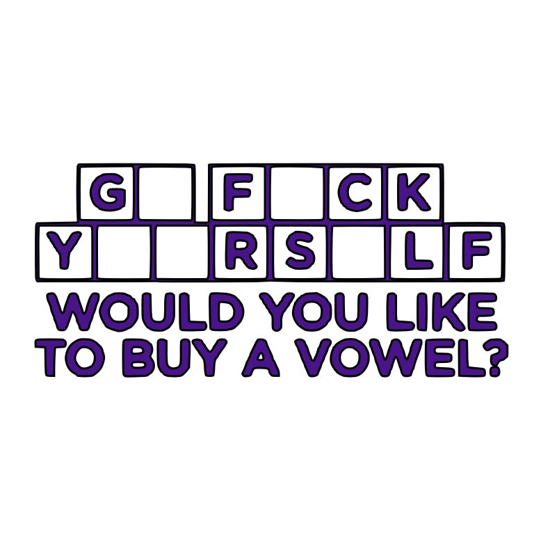 Buy a Vowel Car Decal
