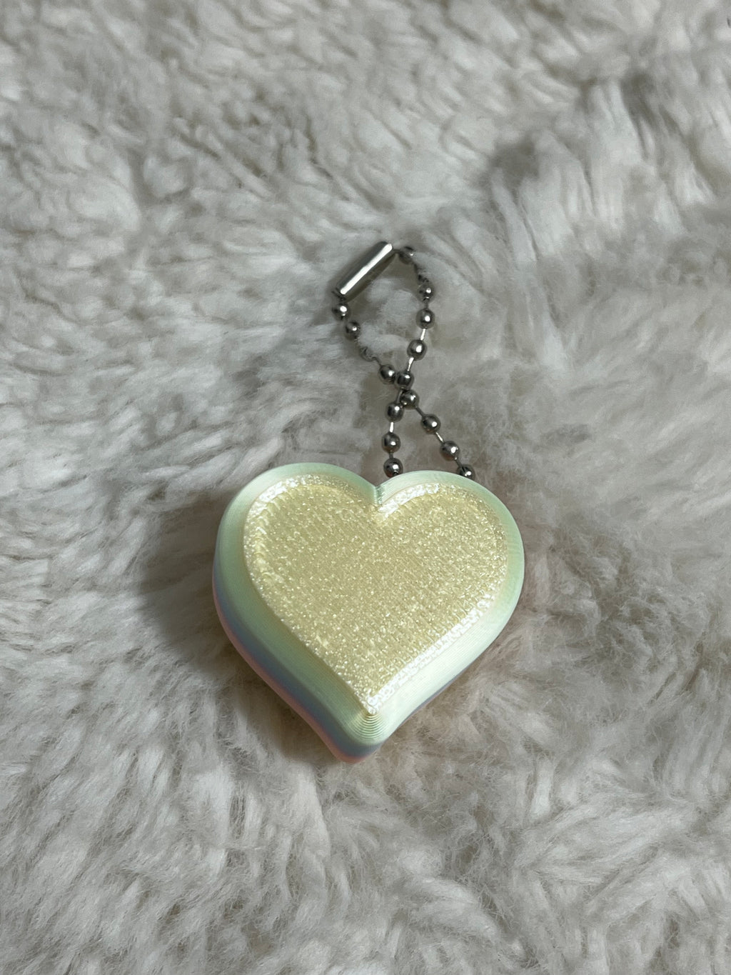 Yellow Conversation Heart Clickable Keychain