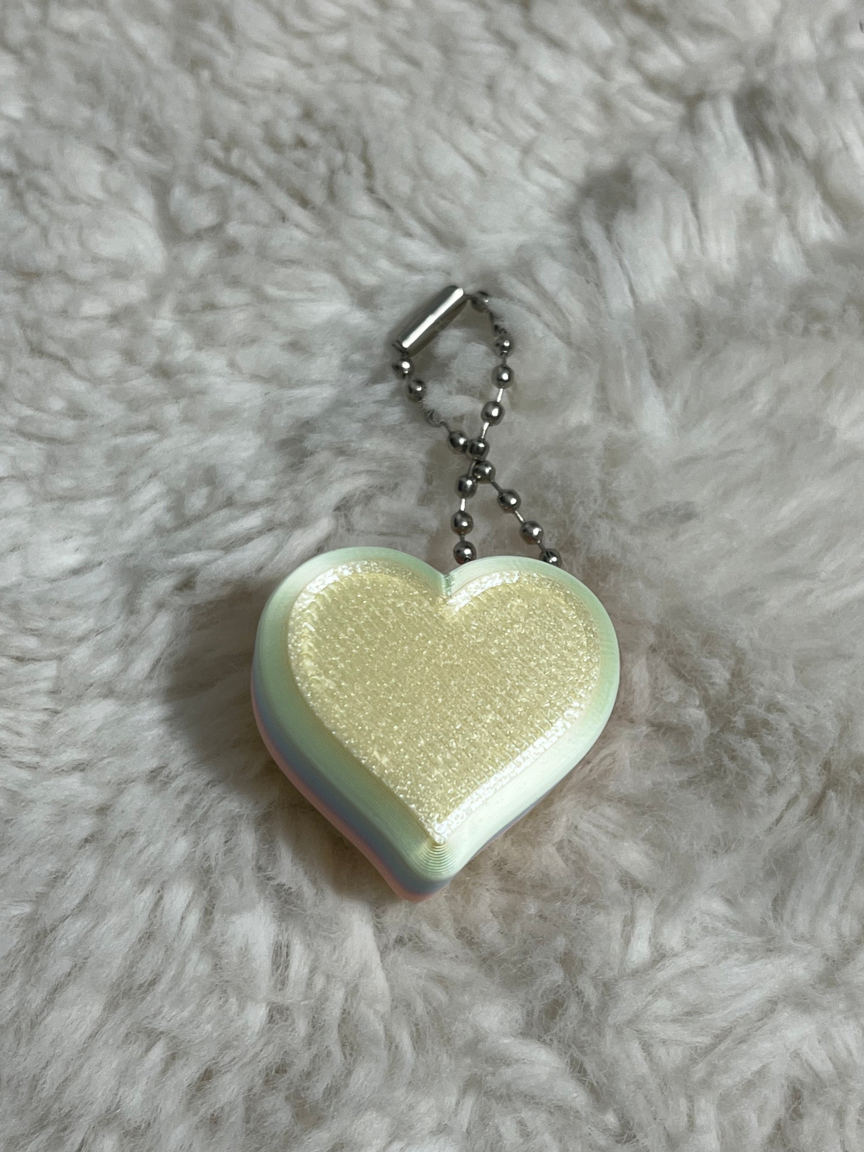 Yellow Conversation Heart Clickable Keychain
