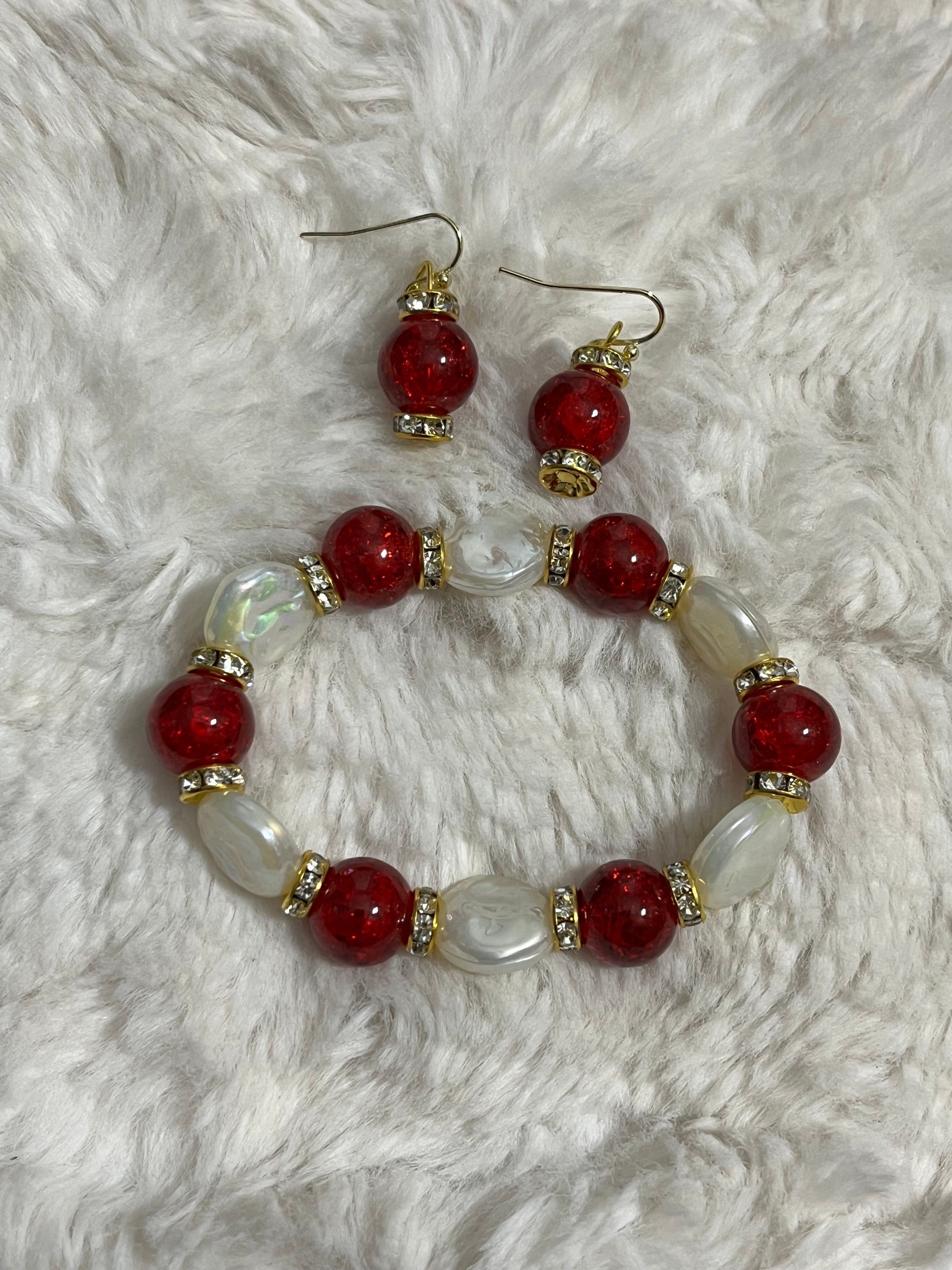 Frosted Amber Halo Bracelet Set