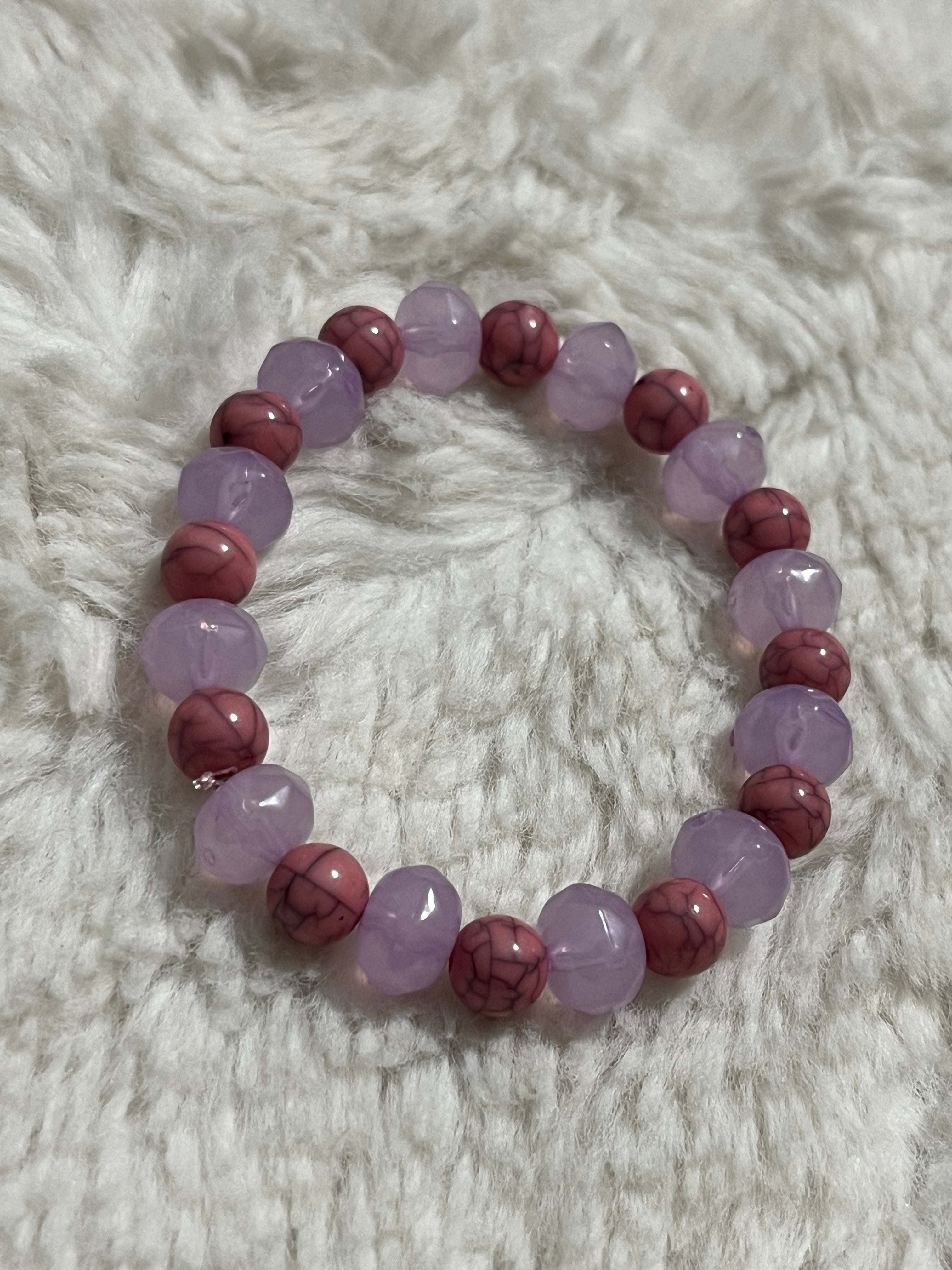 Lavender Rose Stone Bracelet