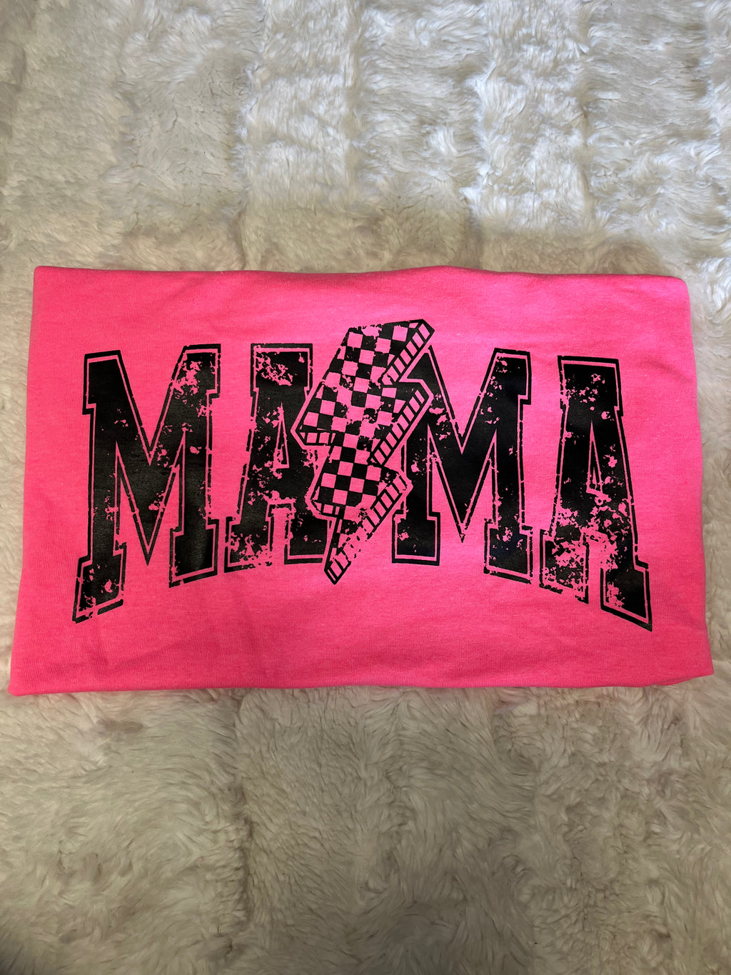 Checkered Lightning Mama T-Shirt