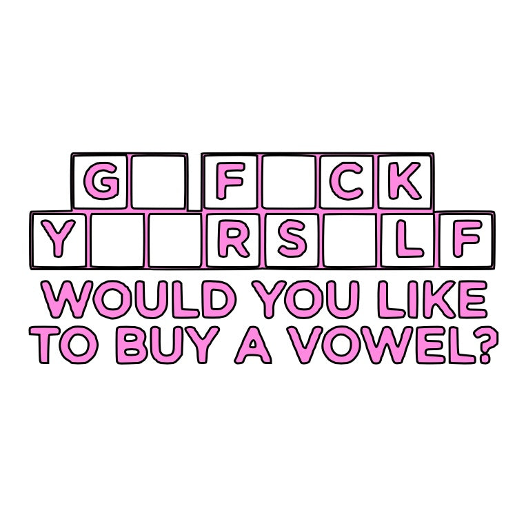 Buy a Vowel Car Decal
