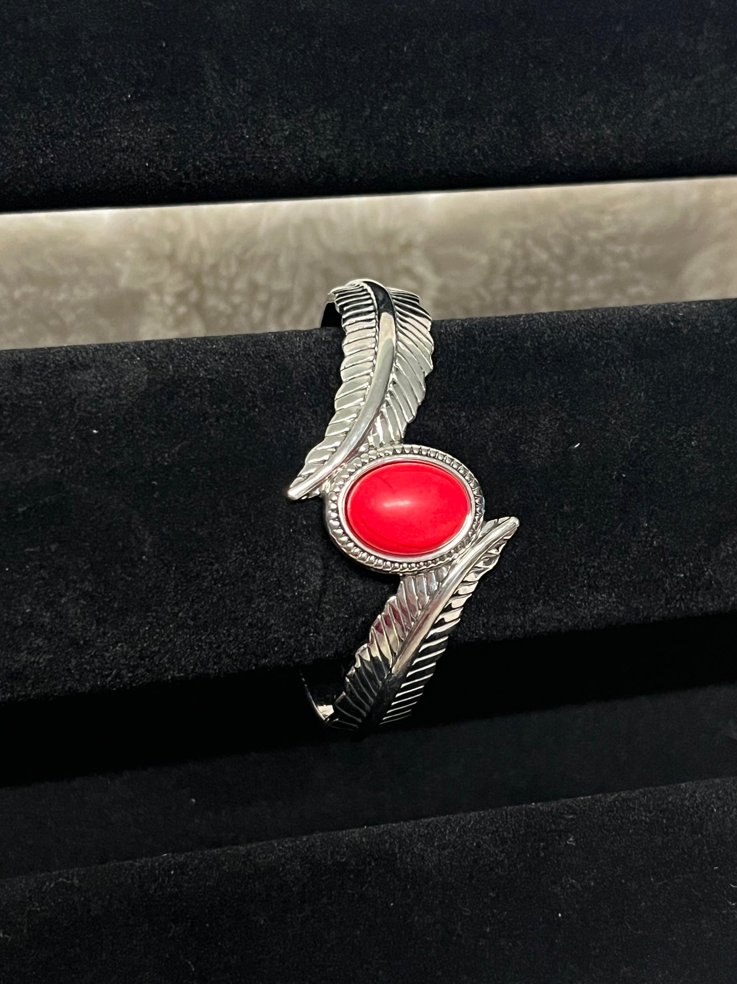 Crimson Feather Cuff