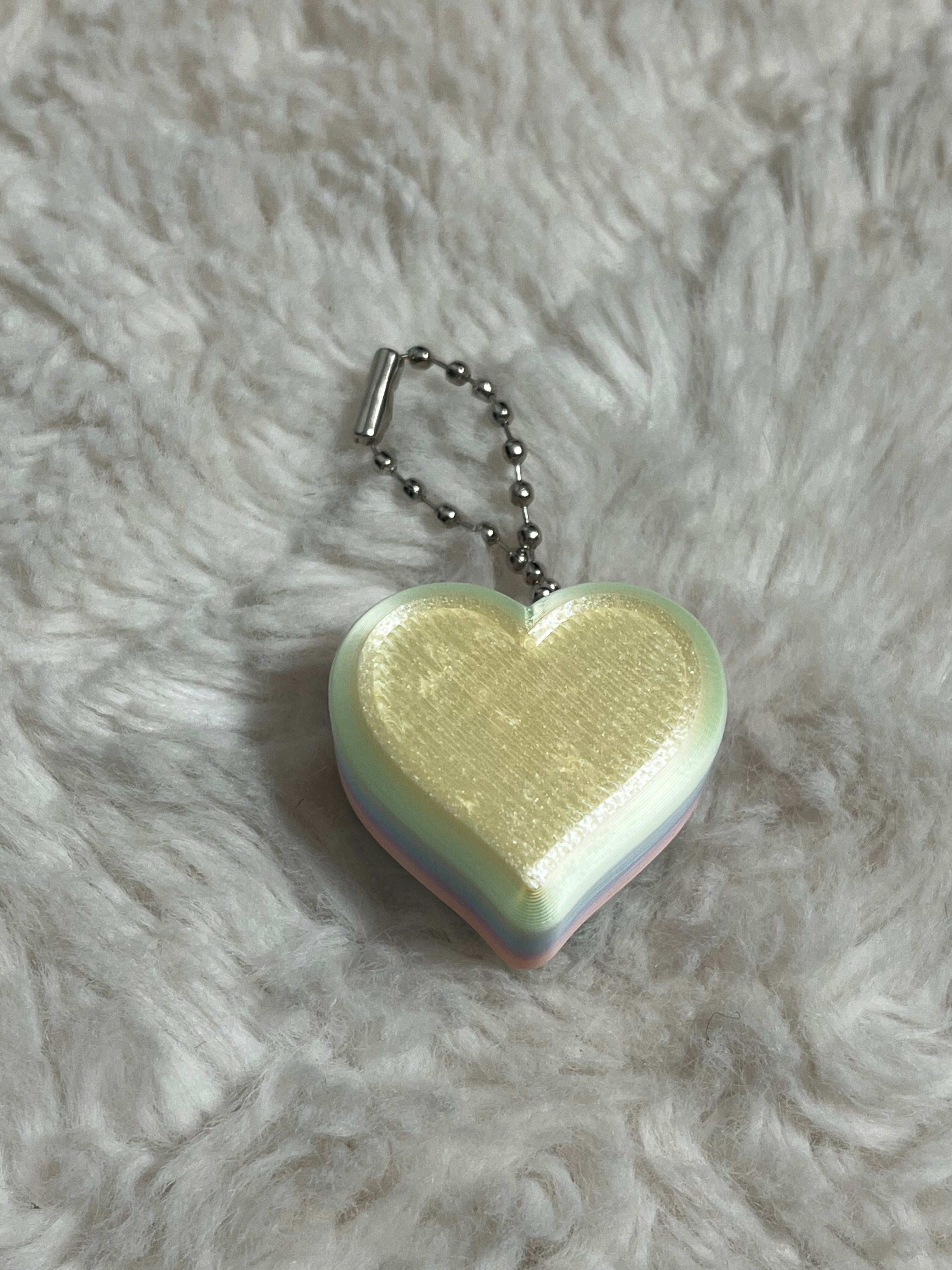 Blue Conversation Heart Clickable Keychain