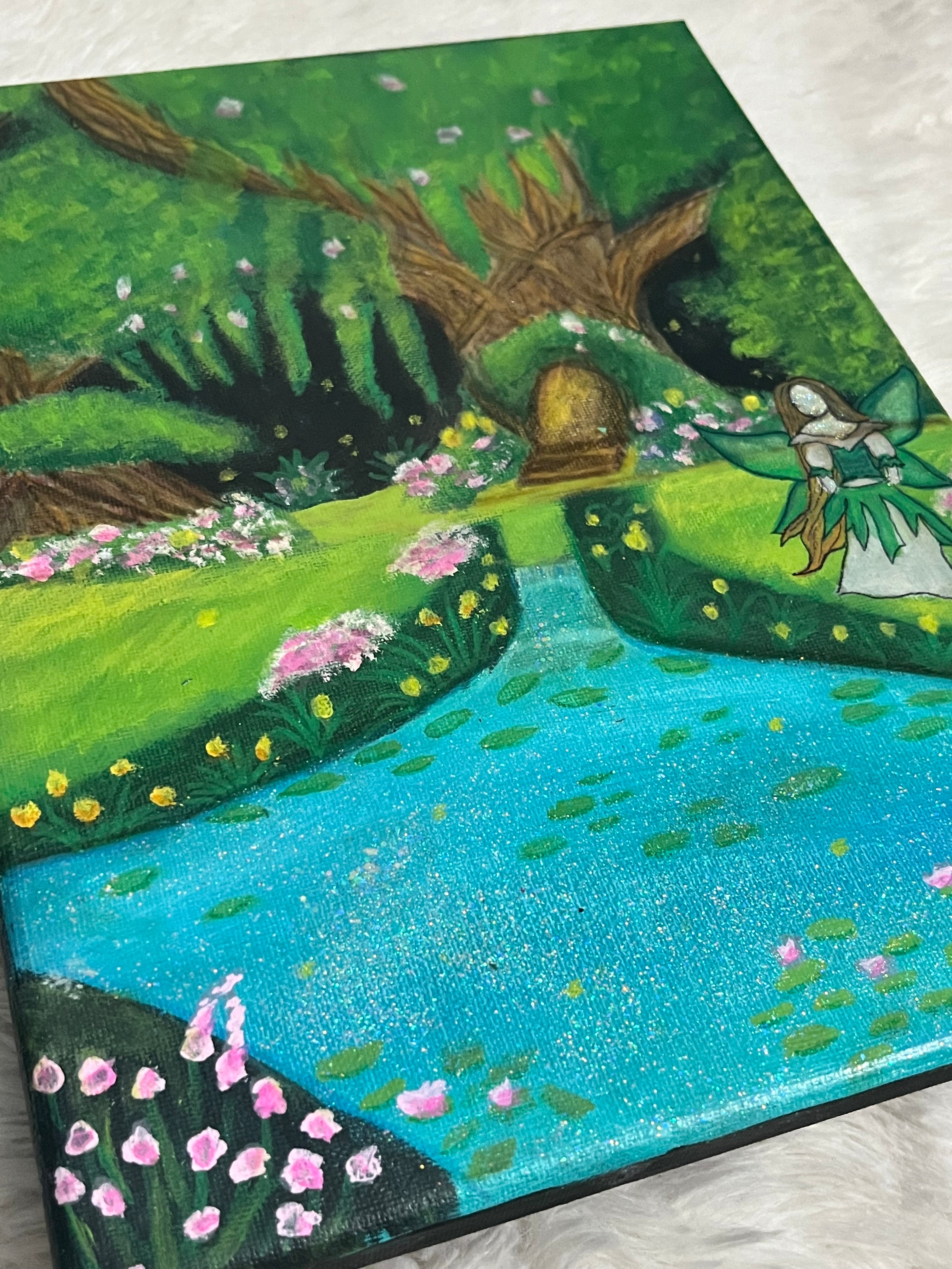 Whispers of the Woodland Fairy Painting