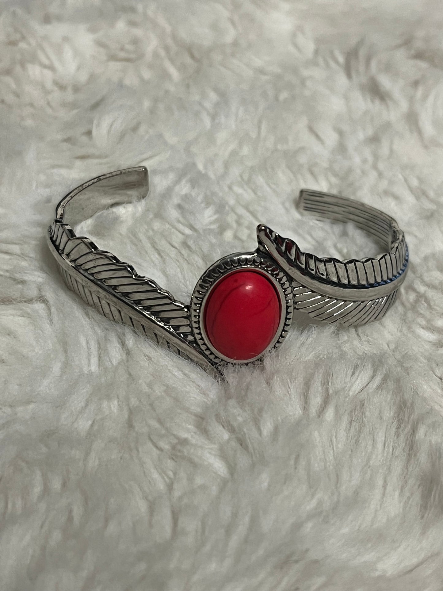 Crimson Feather Cuff