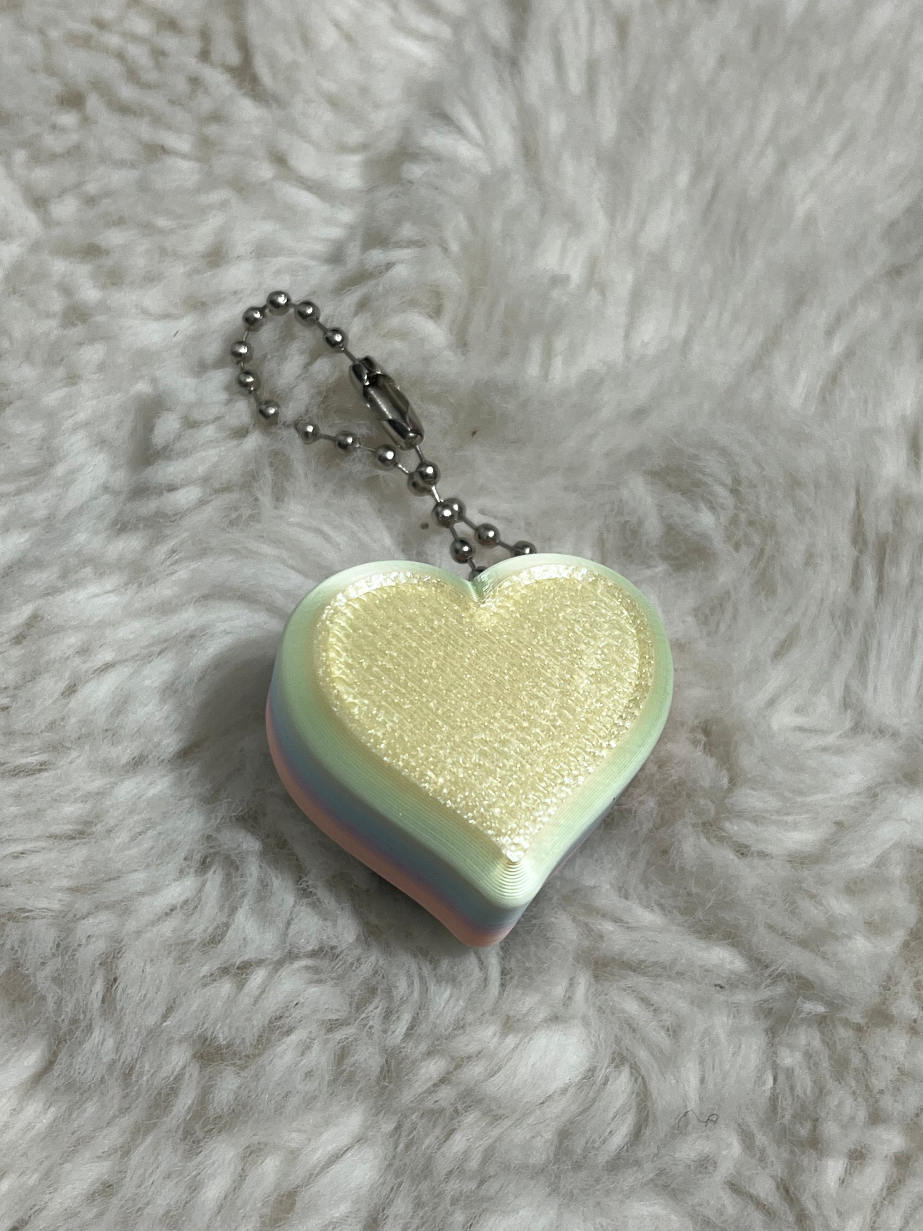 Blue Conversation Heart Clickable Keychain