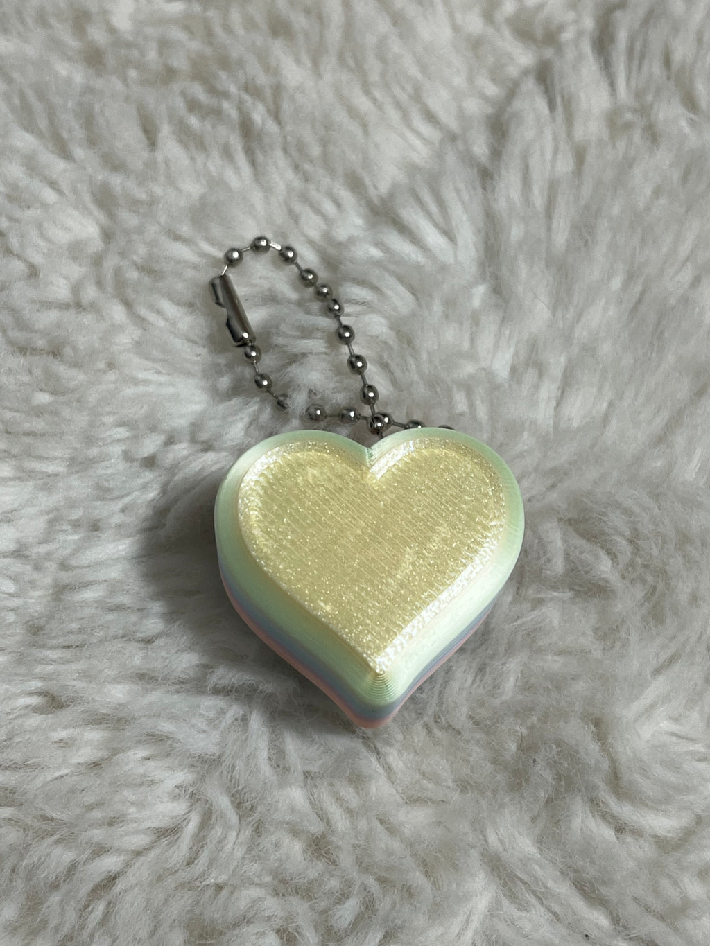 Blue Conversation Heart Clickable Keychain