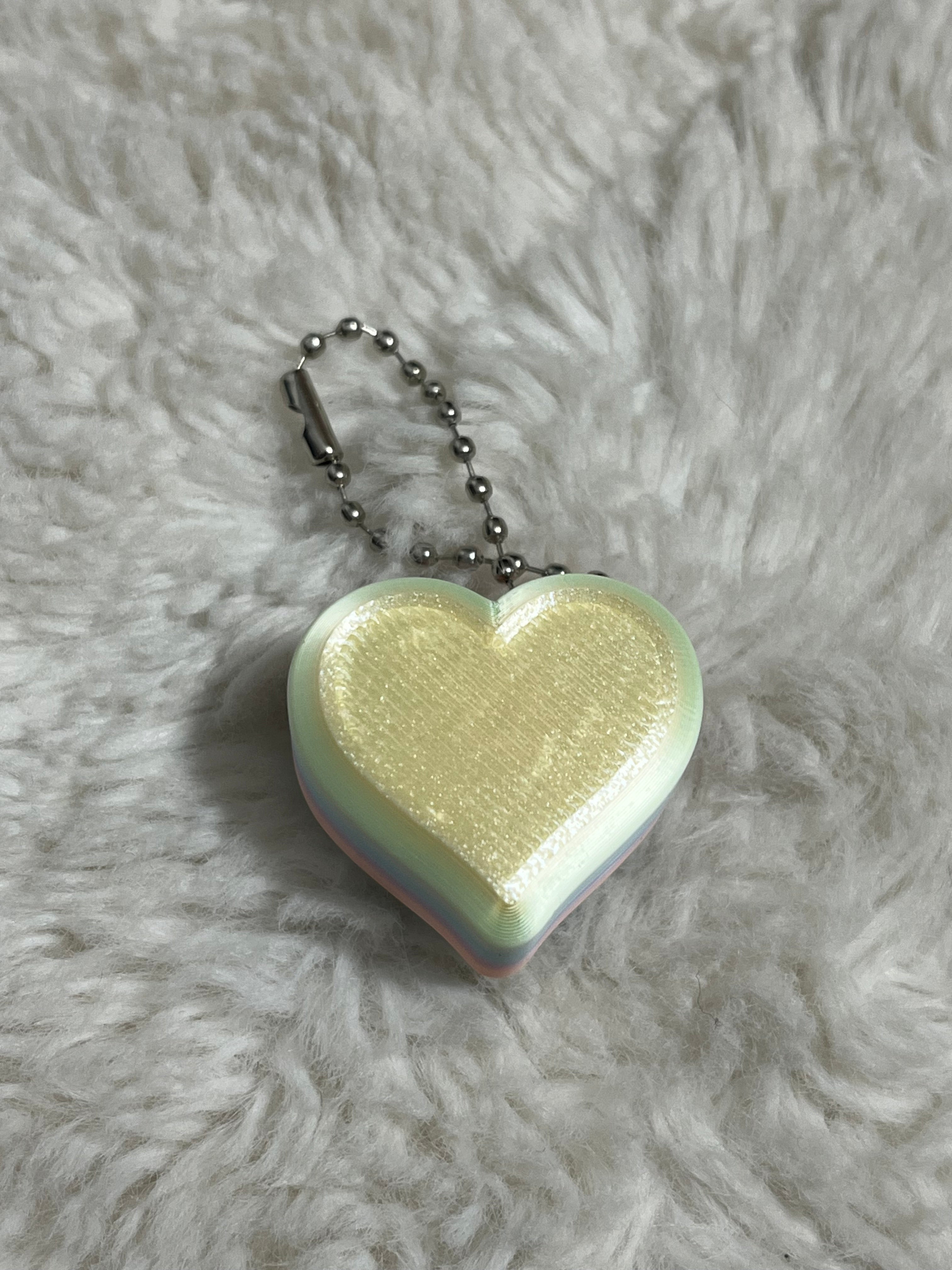 Blue Conversation Heart Clickable Keychain