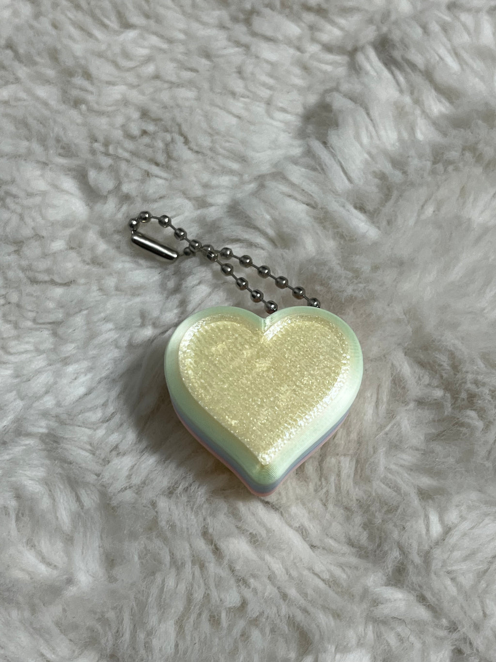 Yellow Conversation Heart Clickable Keychain