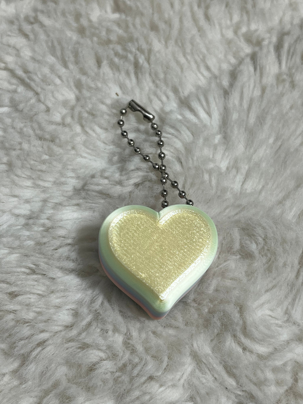 Blue Conversation Heart Clickable Keychain