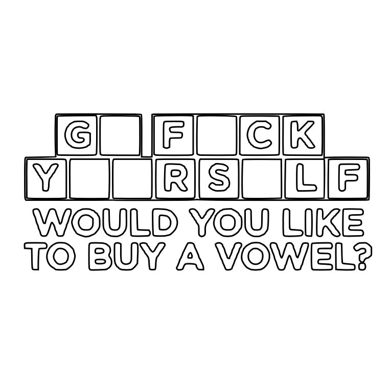 Buy a Vowel Car Decal