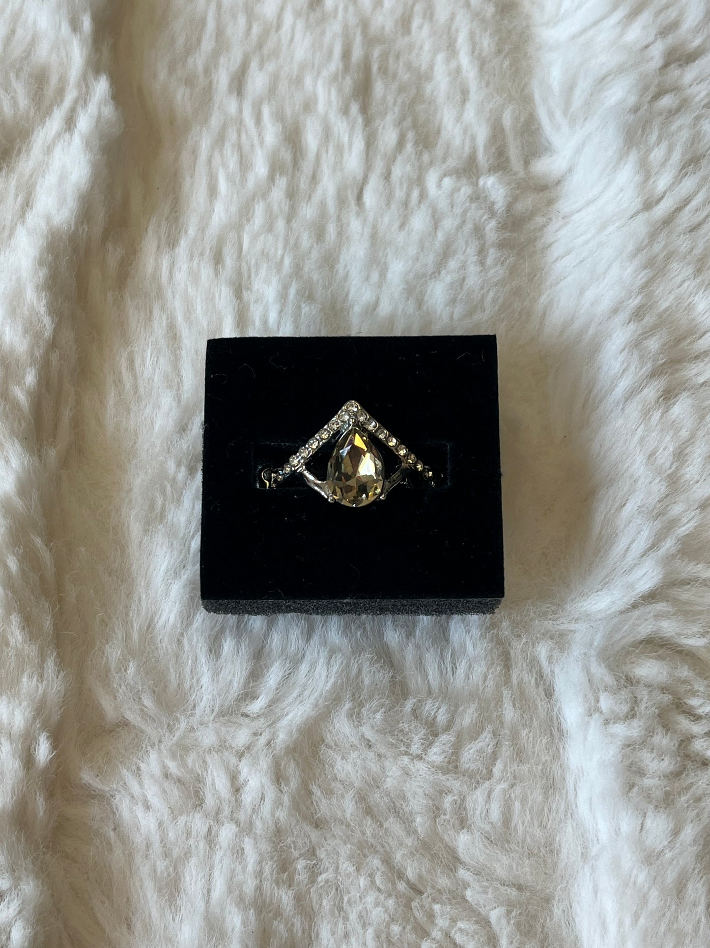 Crystal Teardrop Ring