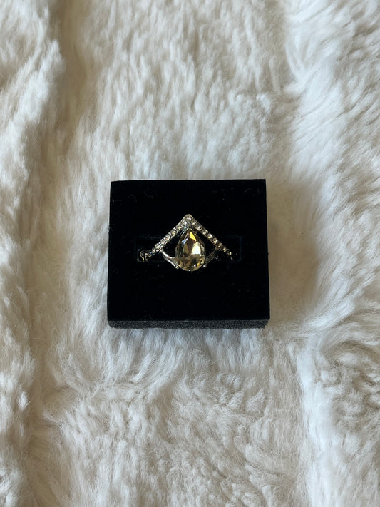 Crystal Teardrop Ring