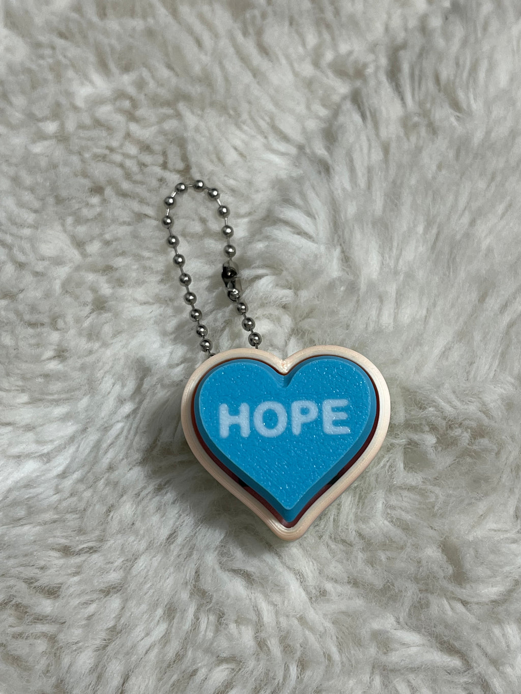 Blue Conversation Heart Clickable Keychain
