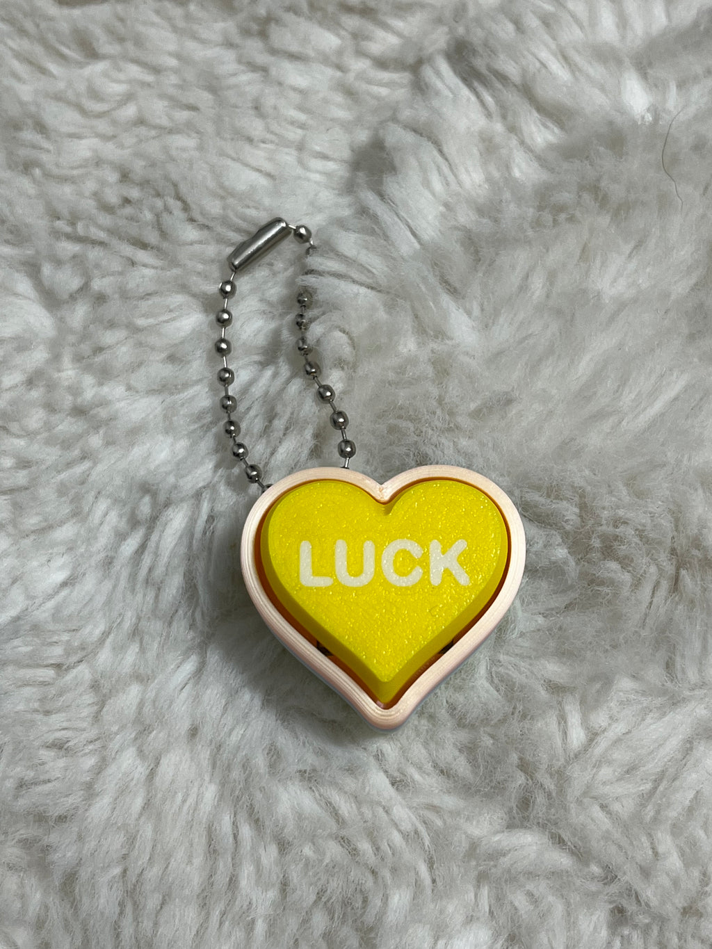 Yellow Conversation Heart Clickable Keychain