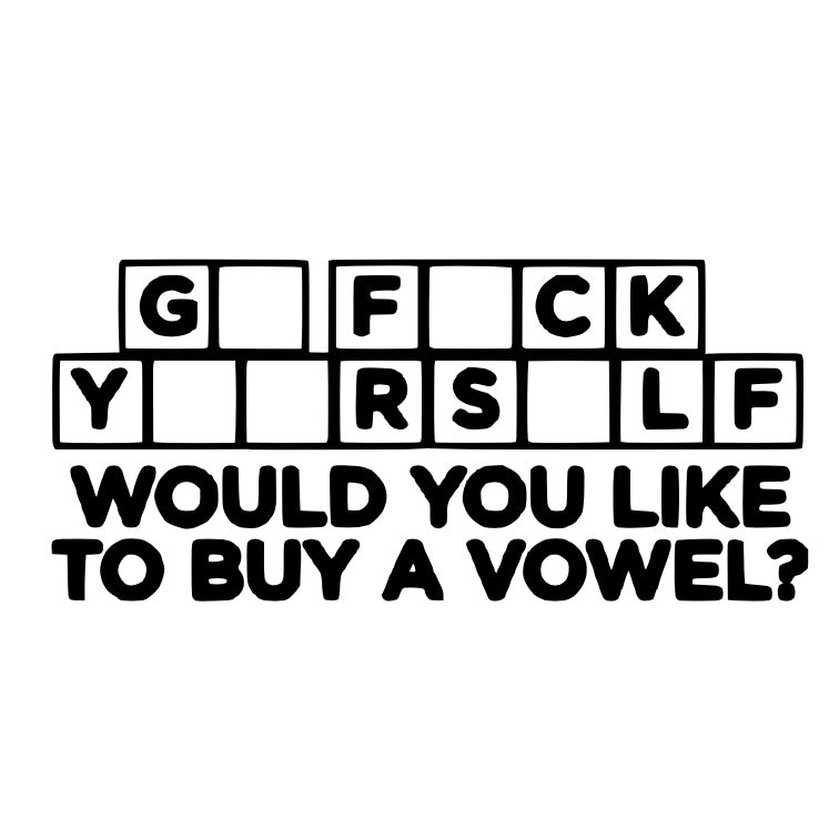 Buy a Vowel Car Decal