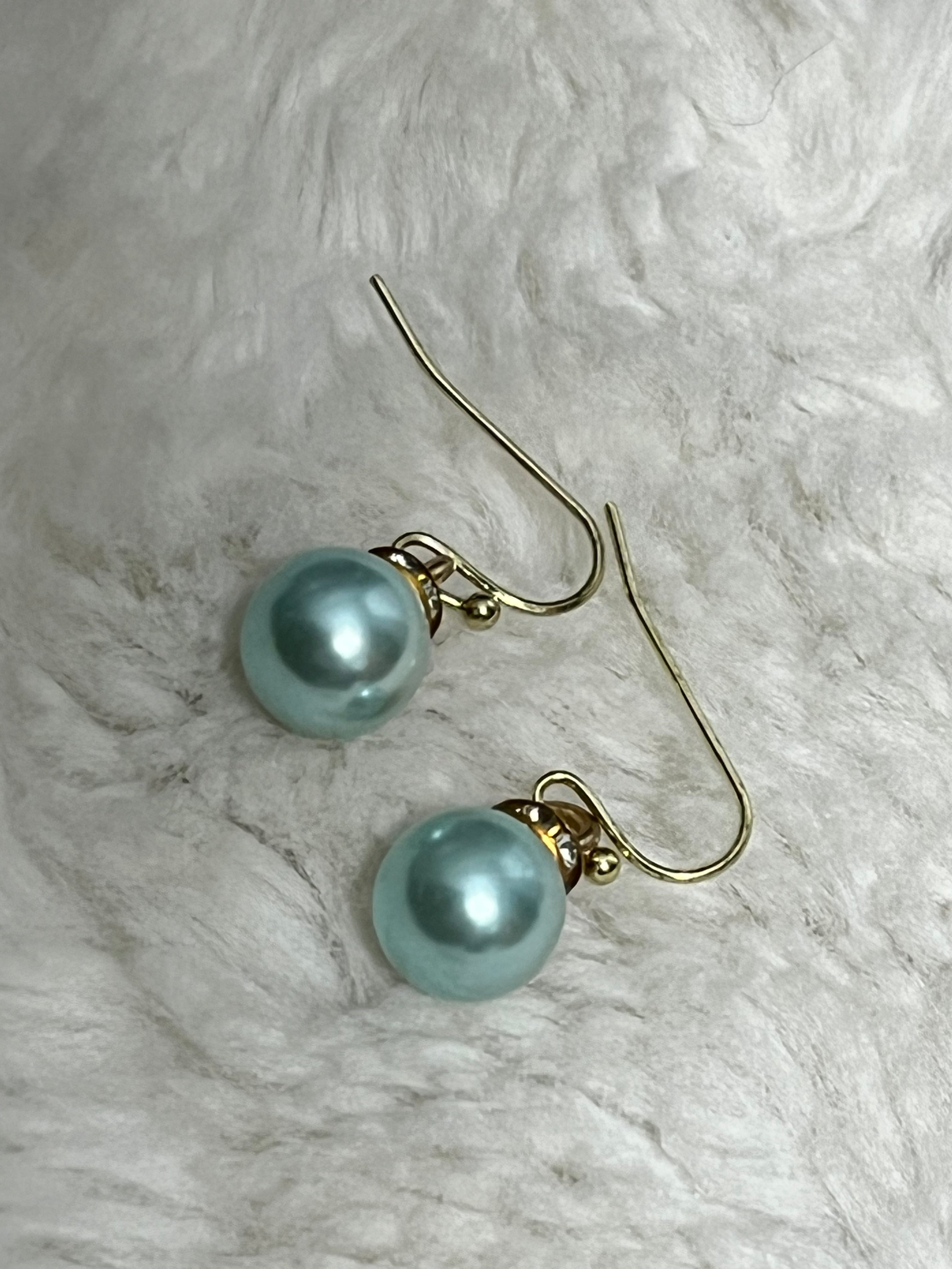Aqua Pearl Earrings