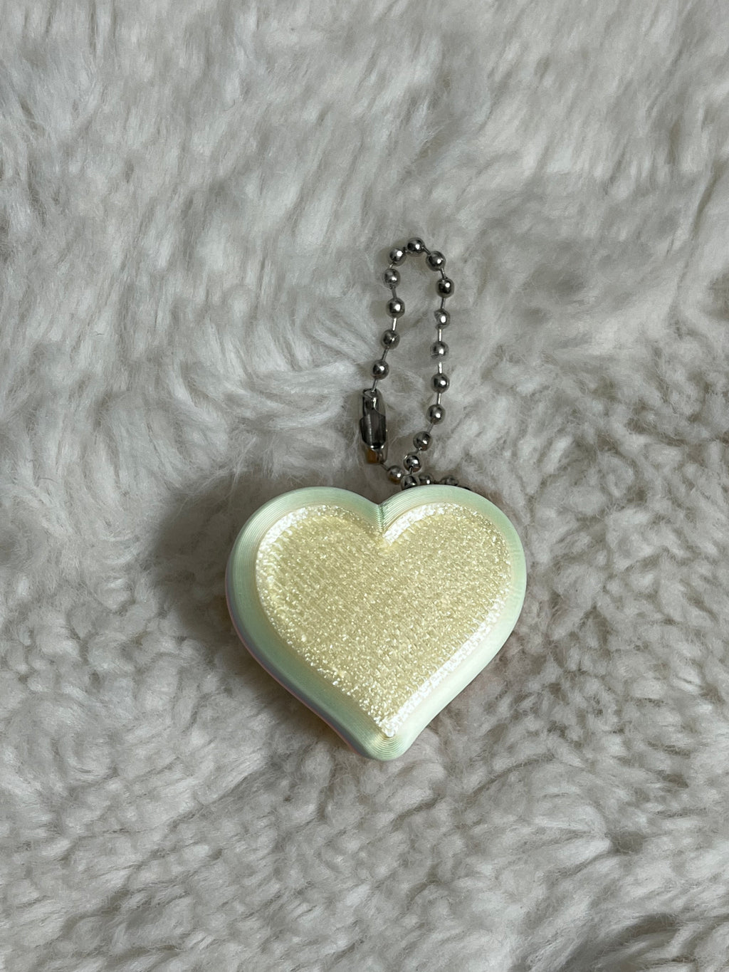 Yellow Conversation Heart Clickable Keychain