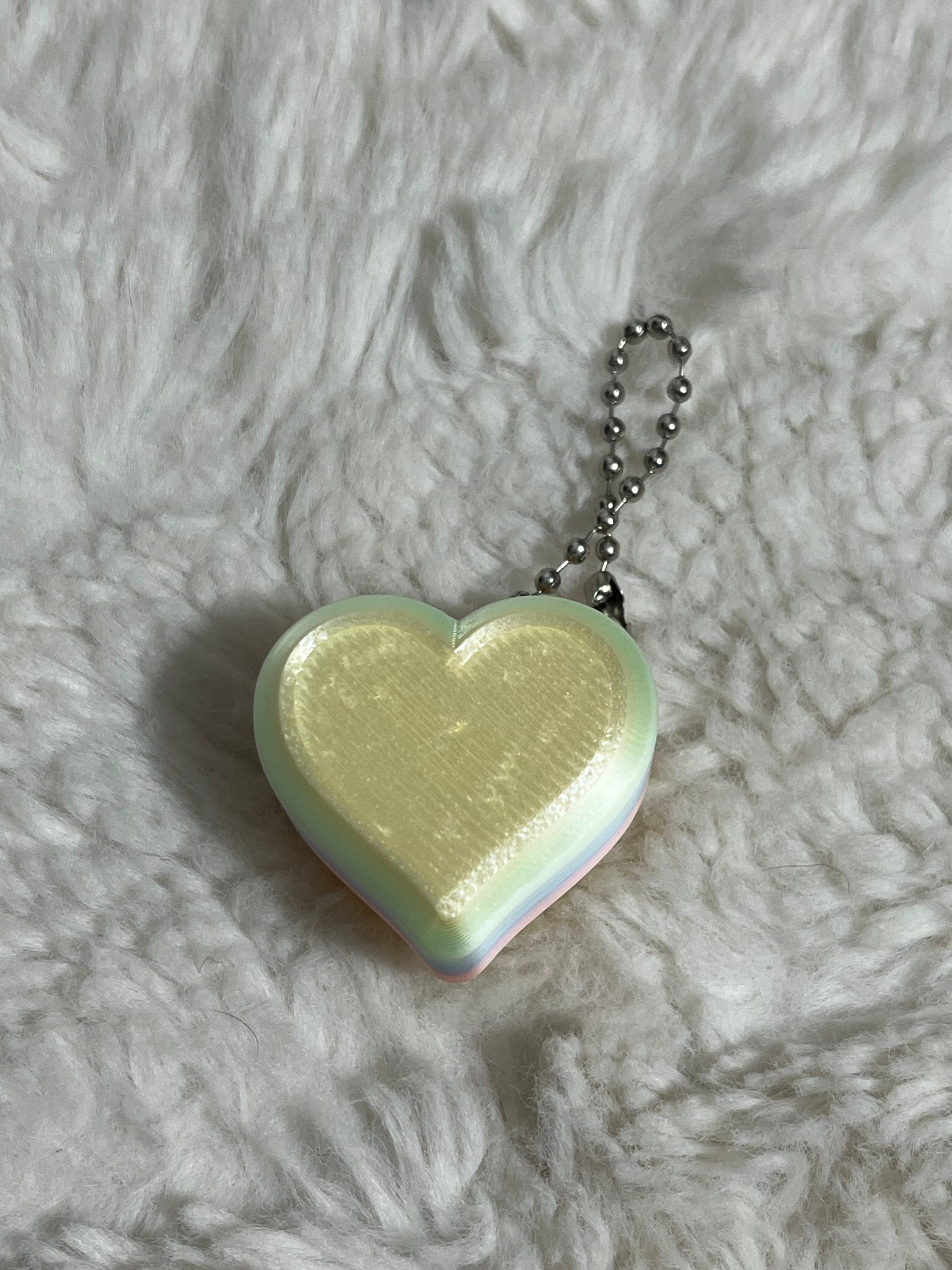 Yellow Conversation Heart Clickable Keychain
