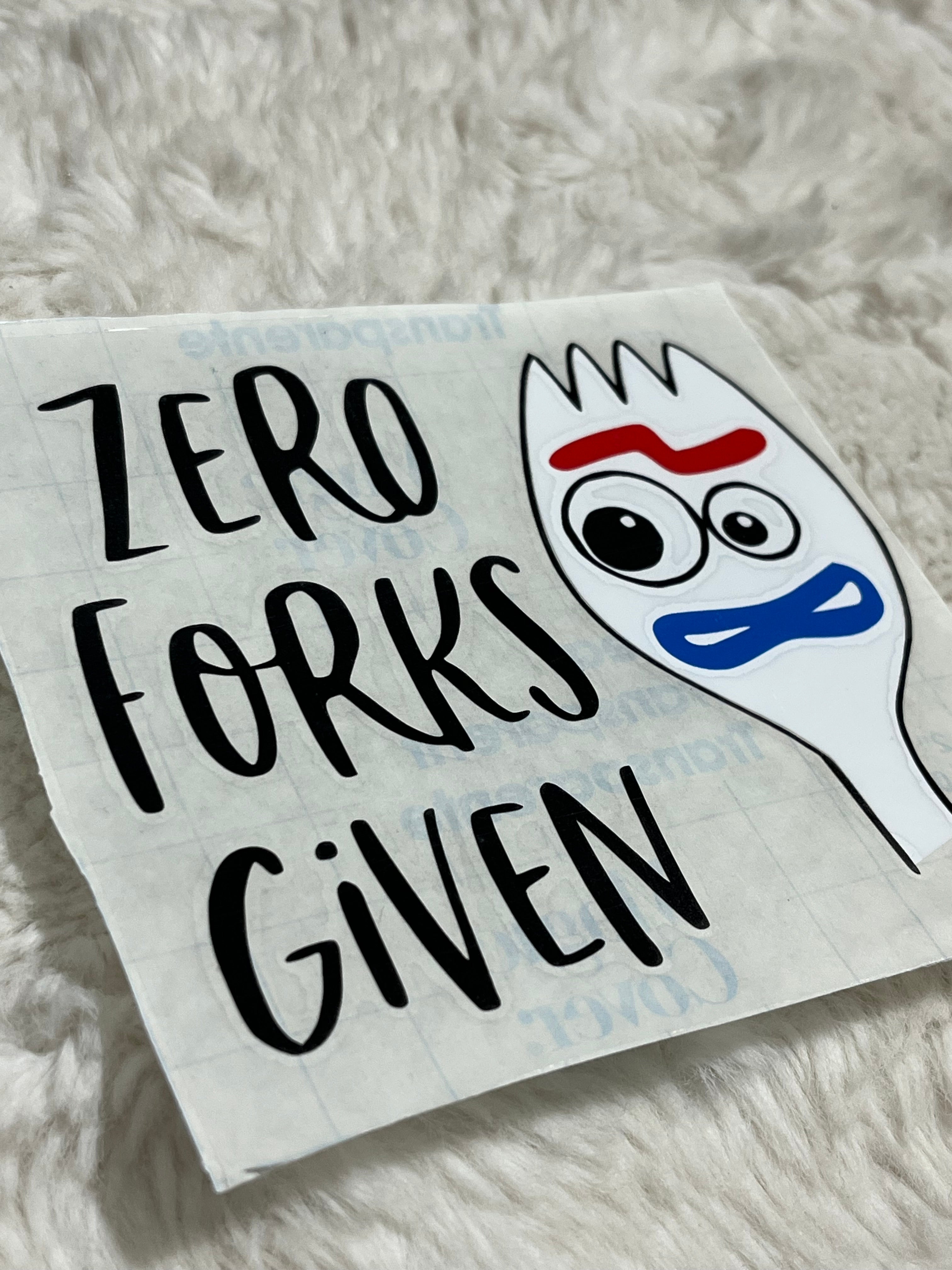 Zero Forks Given Car Decal