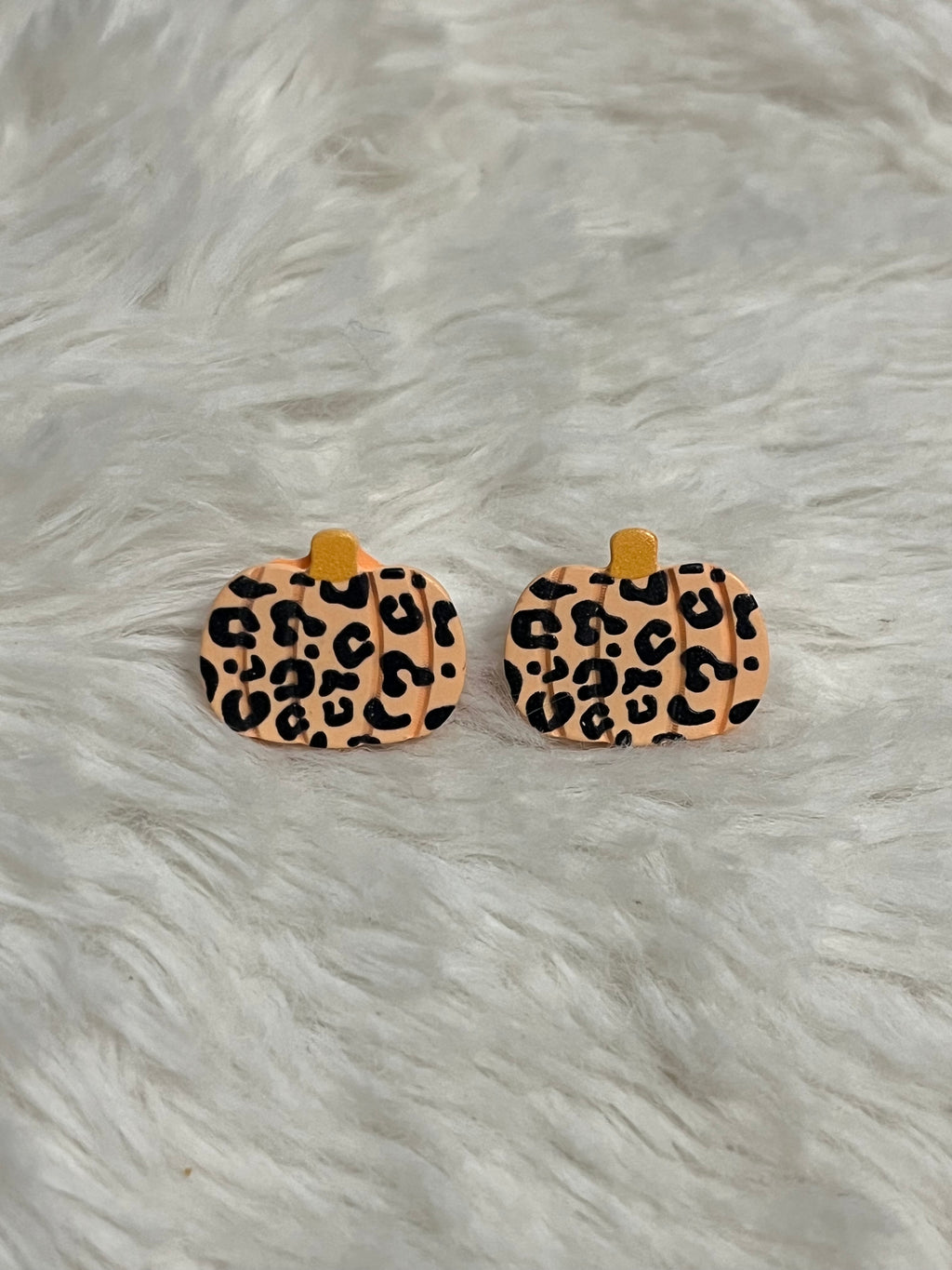 Animal Print Pumpkin Earrings