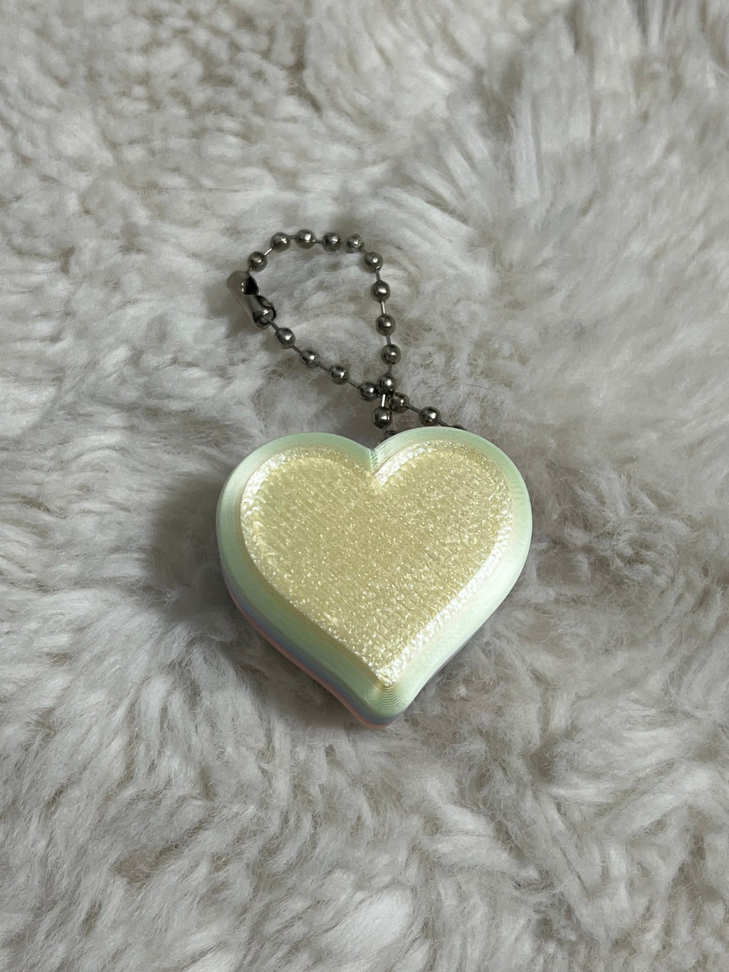 Blue Conversation Heart Clickable Keychain