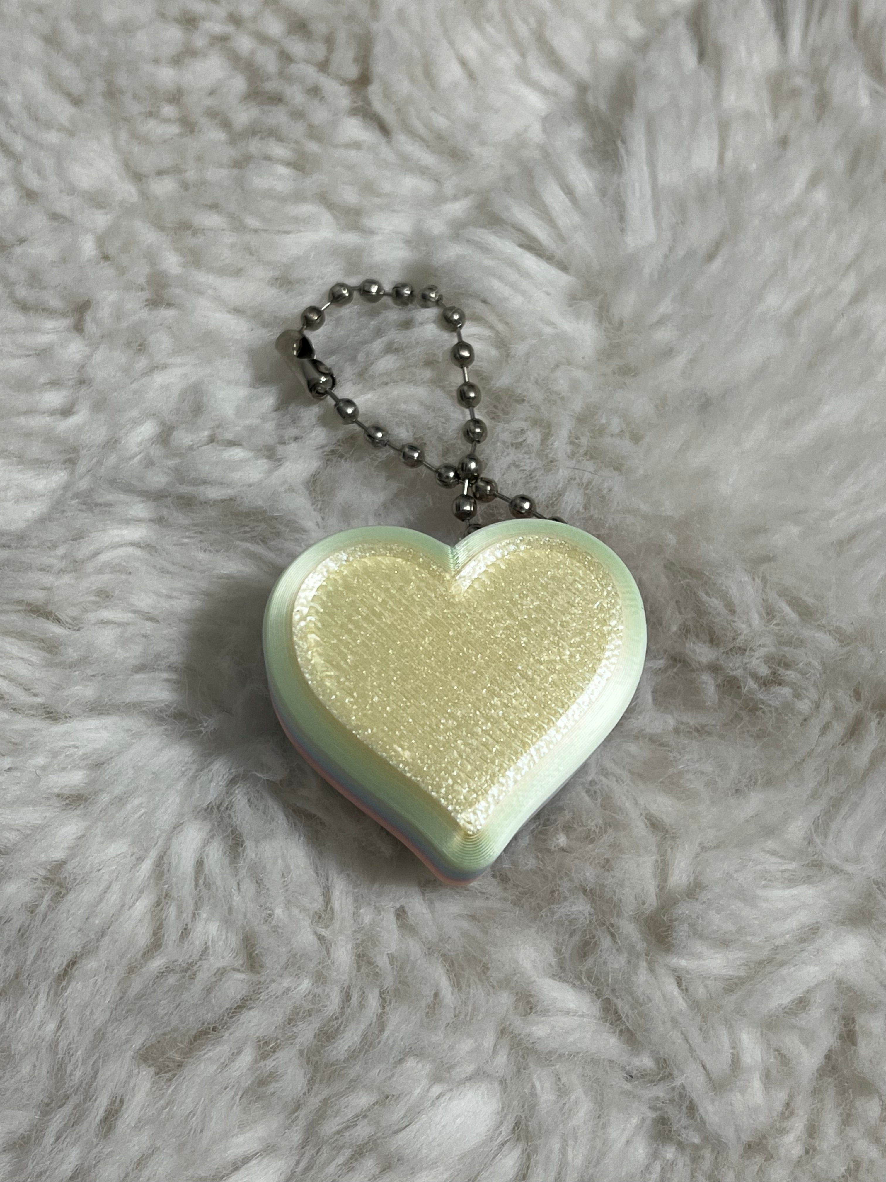 Blue Conversation Heart Clickable Keychain