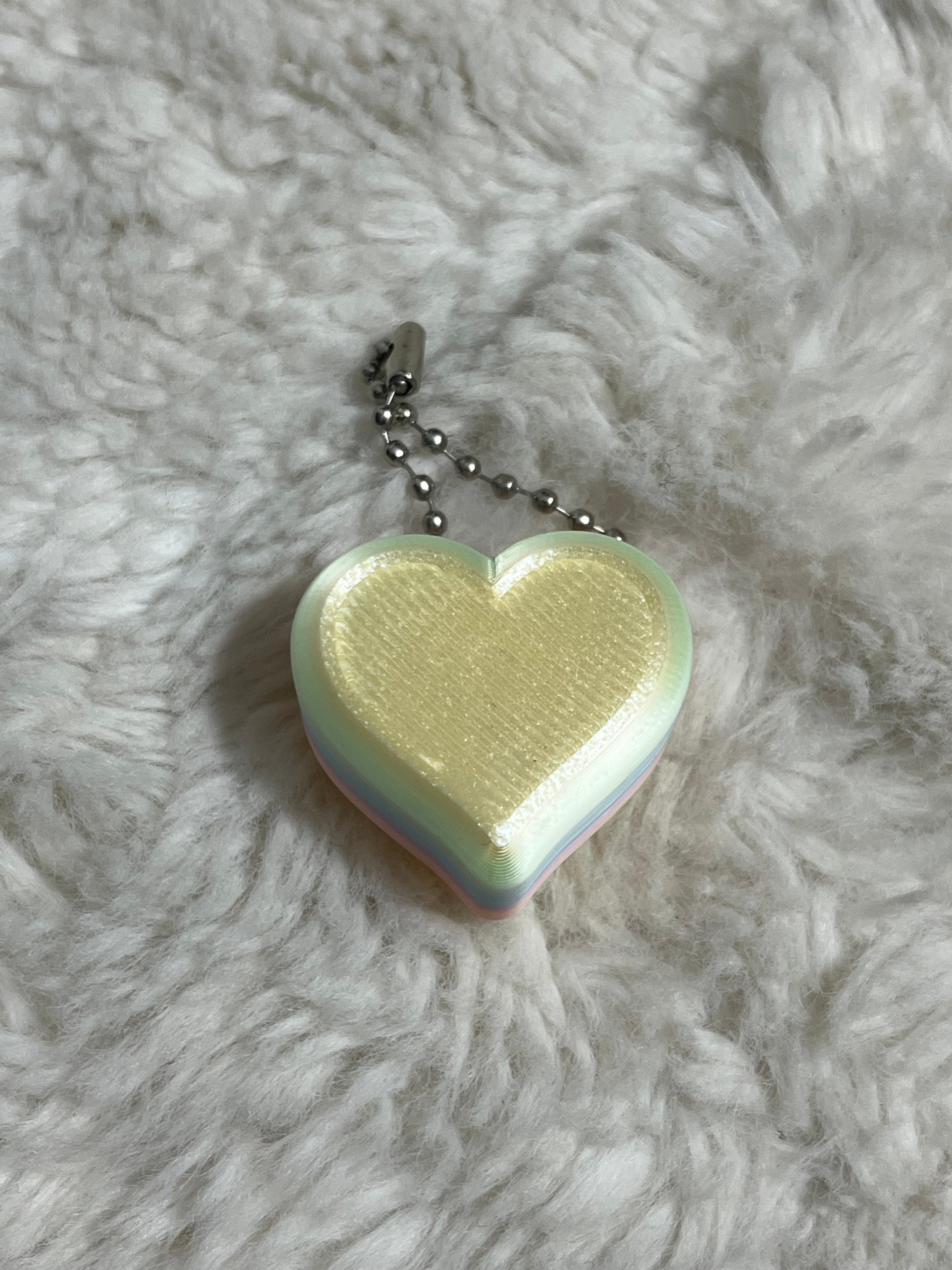Yellow Conversation Heart Clickable Keychain