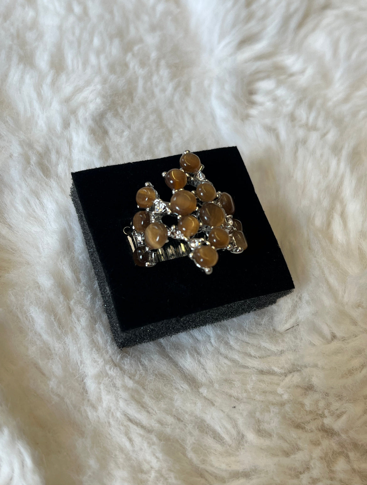 Crimson Cluster Ring
