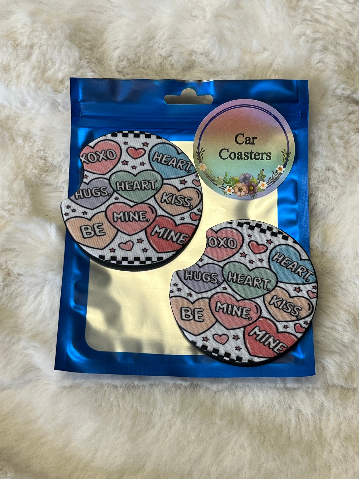 Conversation Heart Vehicle Coaster Set