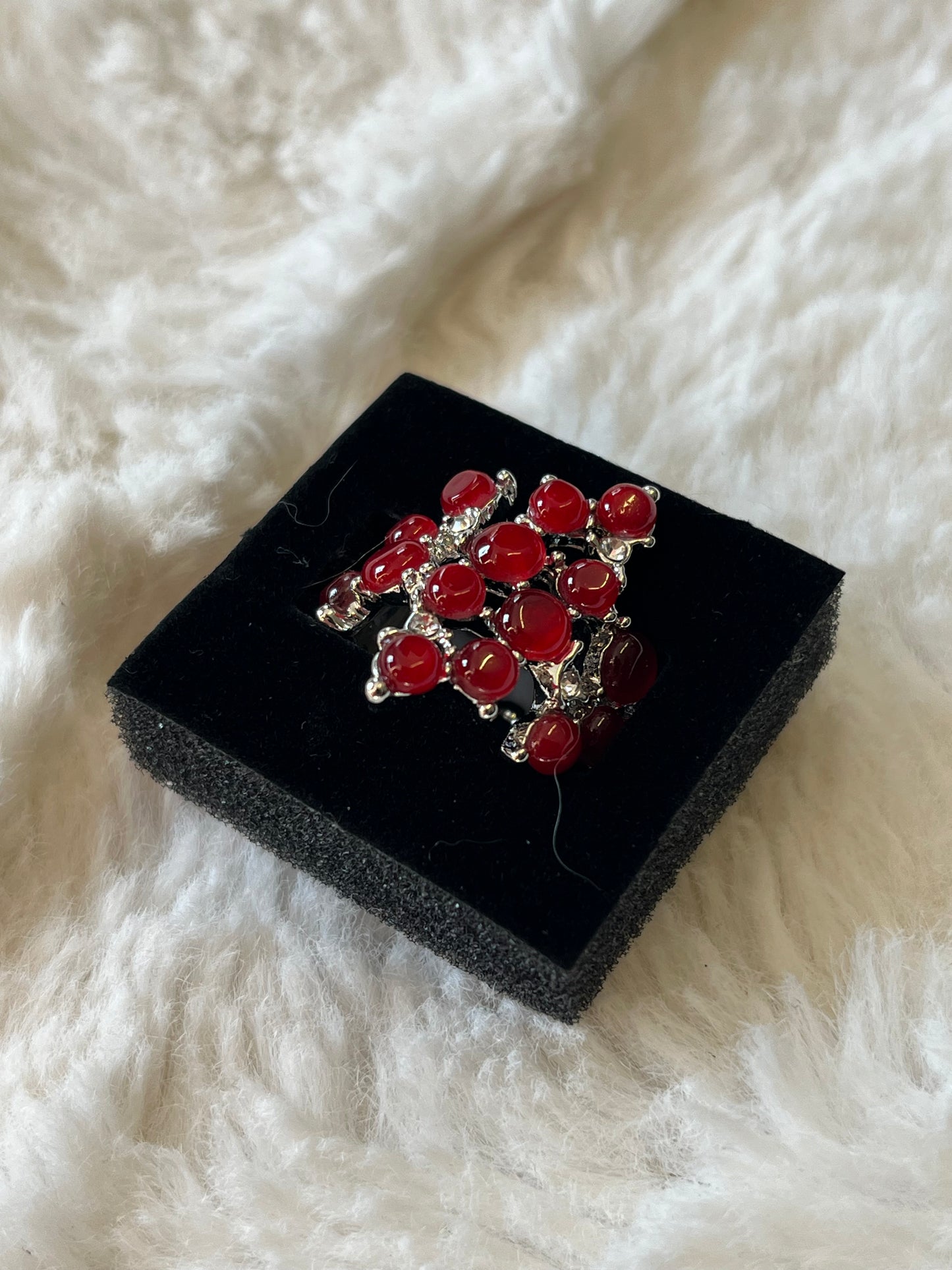 Crimson Cluster Ring