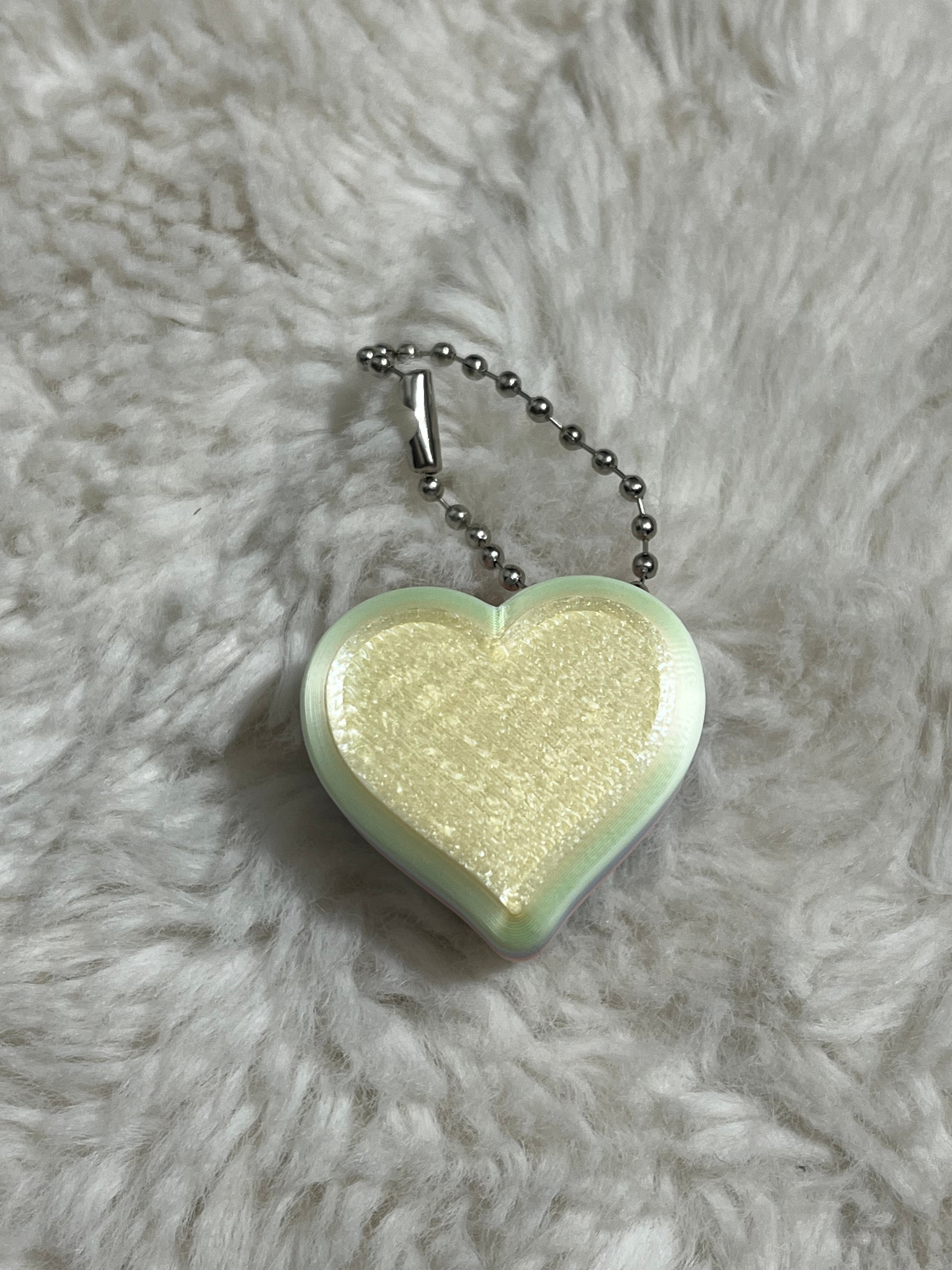 Blue Conversation Heart Clickable Keychain